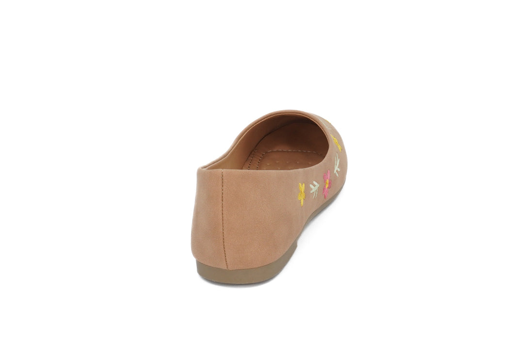 Girls' Tan Florencia Flat