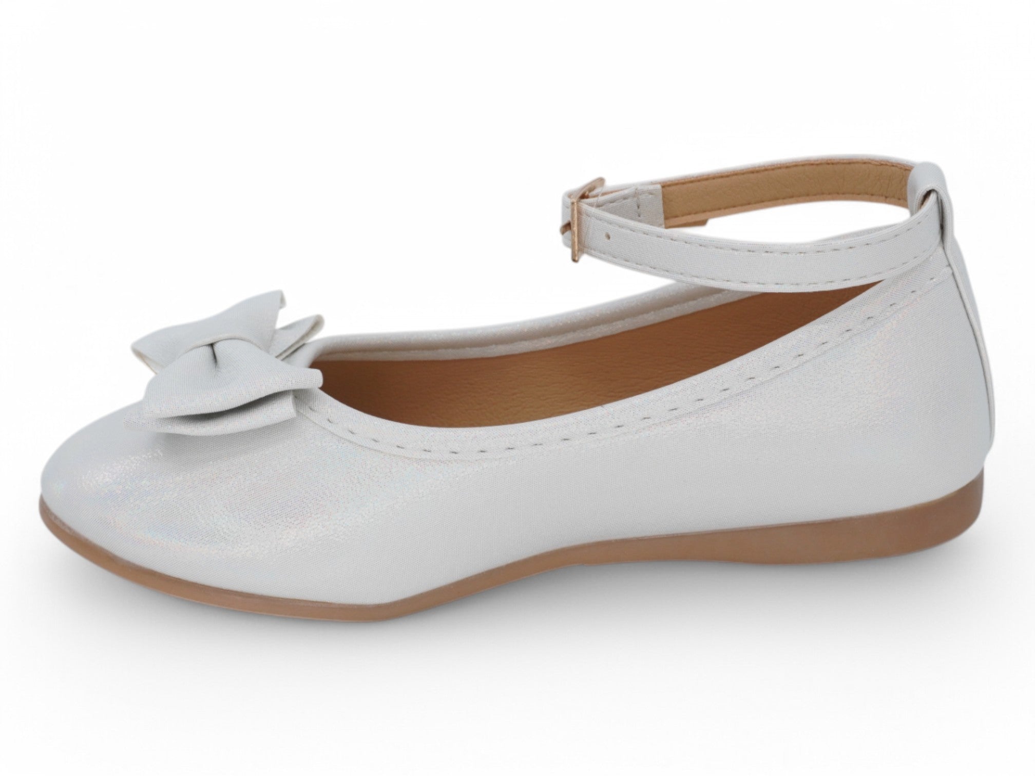 Girls' White Leire Flat