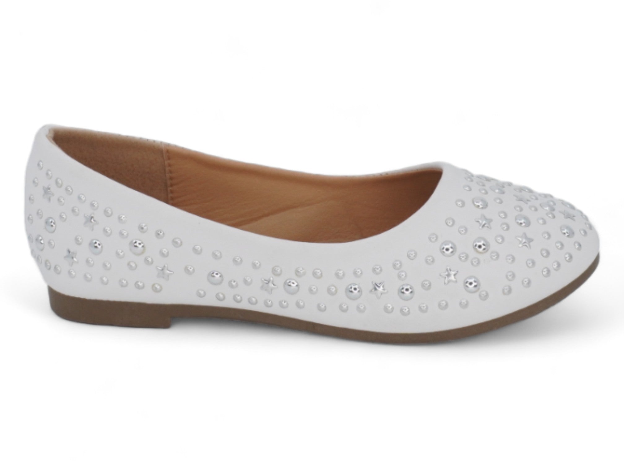 Girls' White Cataleya Flat