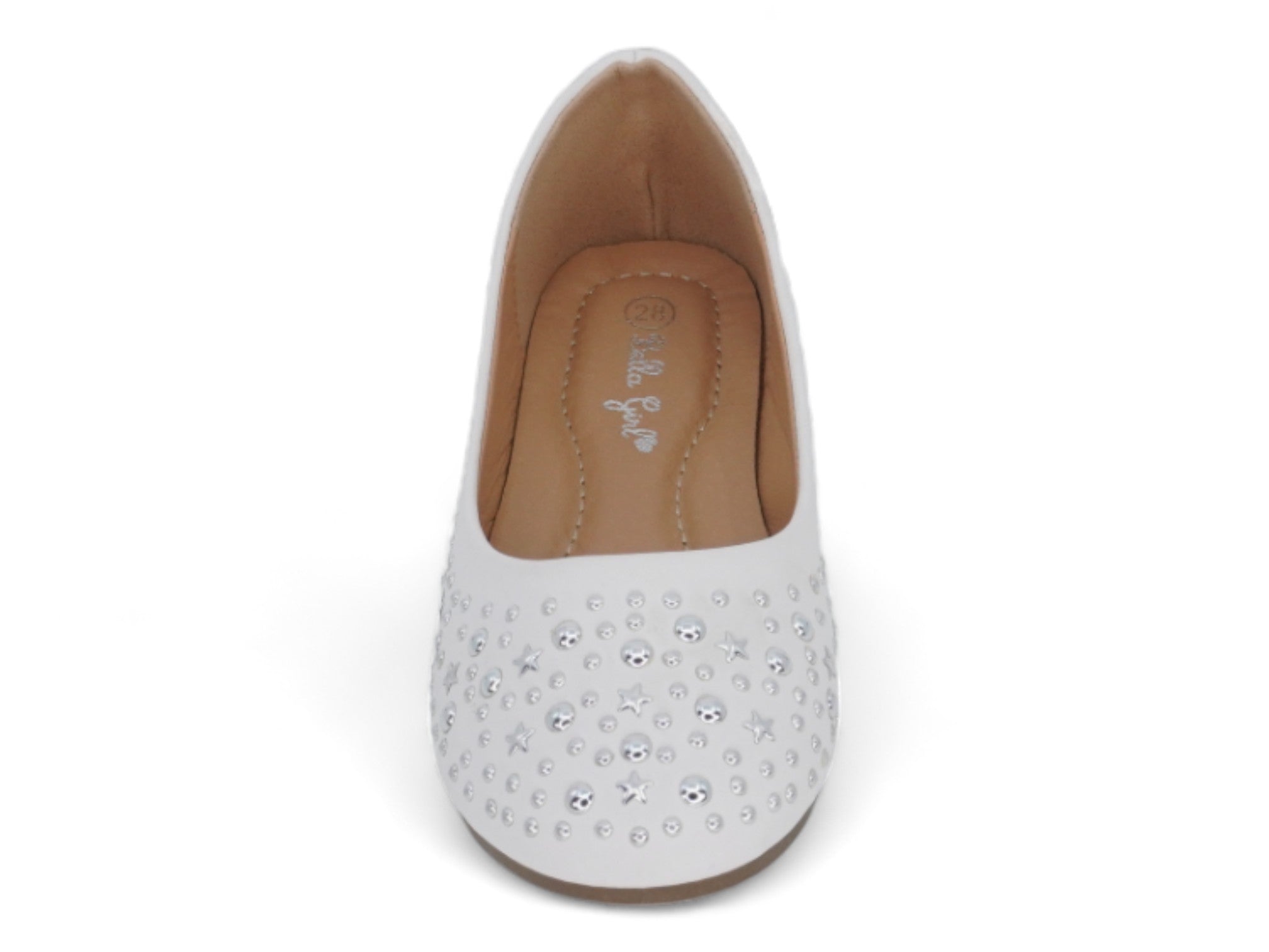 Girls' White Cataleya Flat