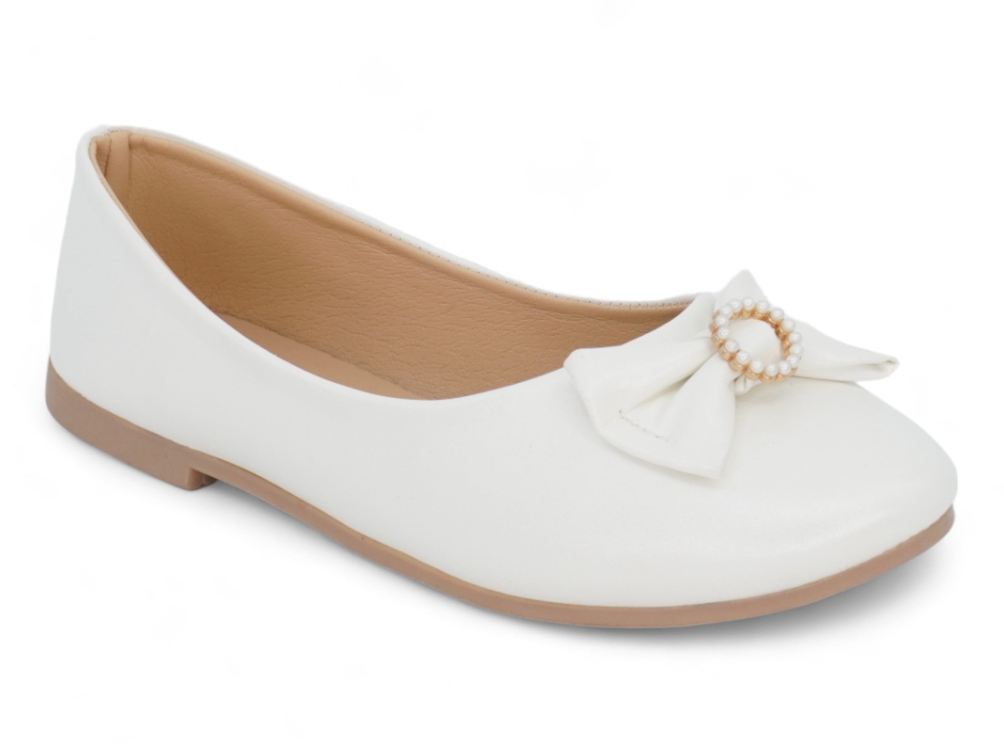 Girls' White Ilana Flat