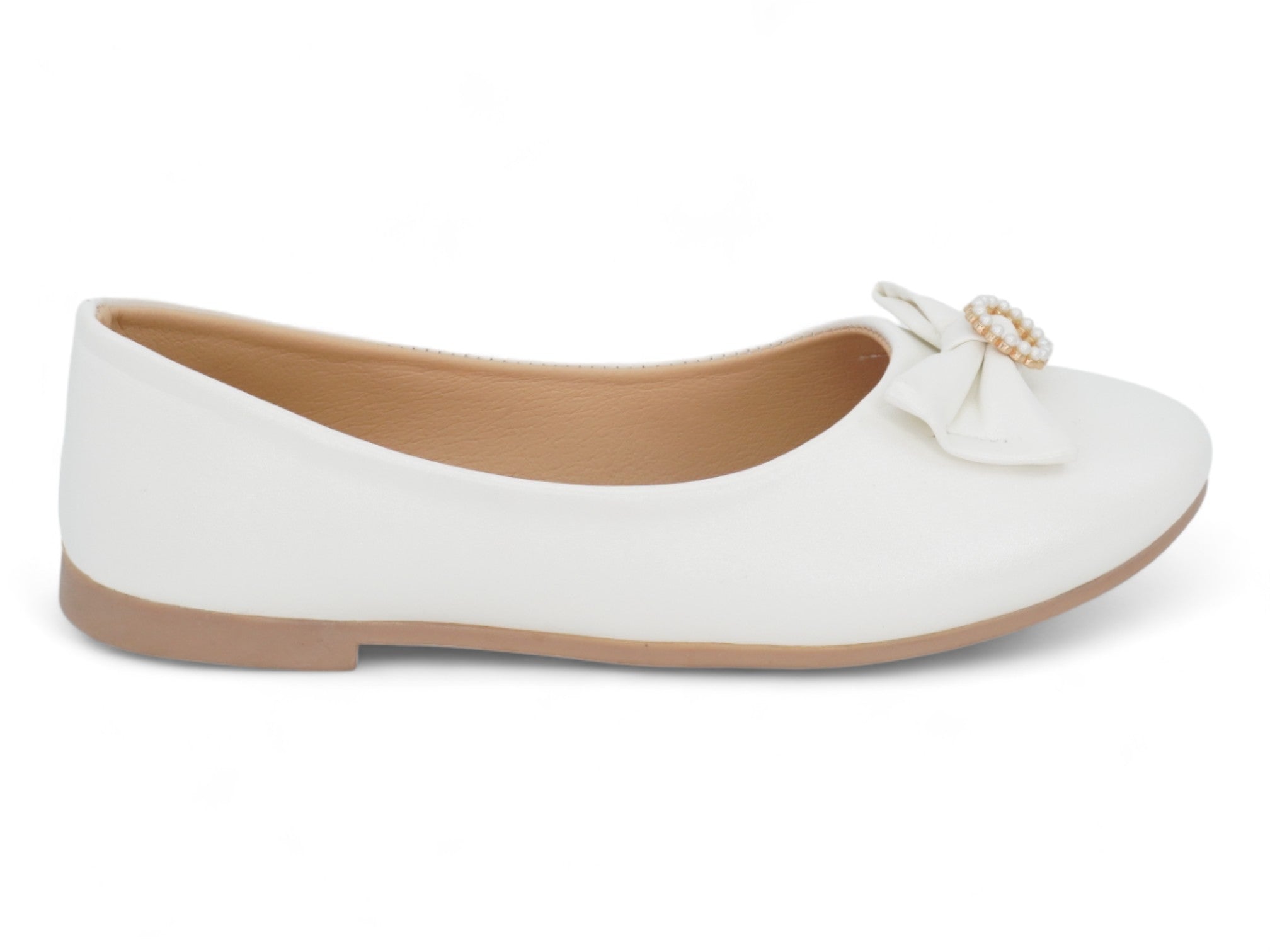 Girls' White Ilana Flat