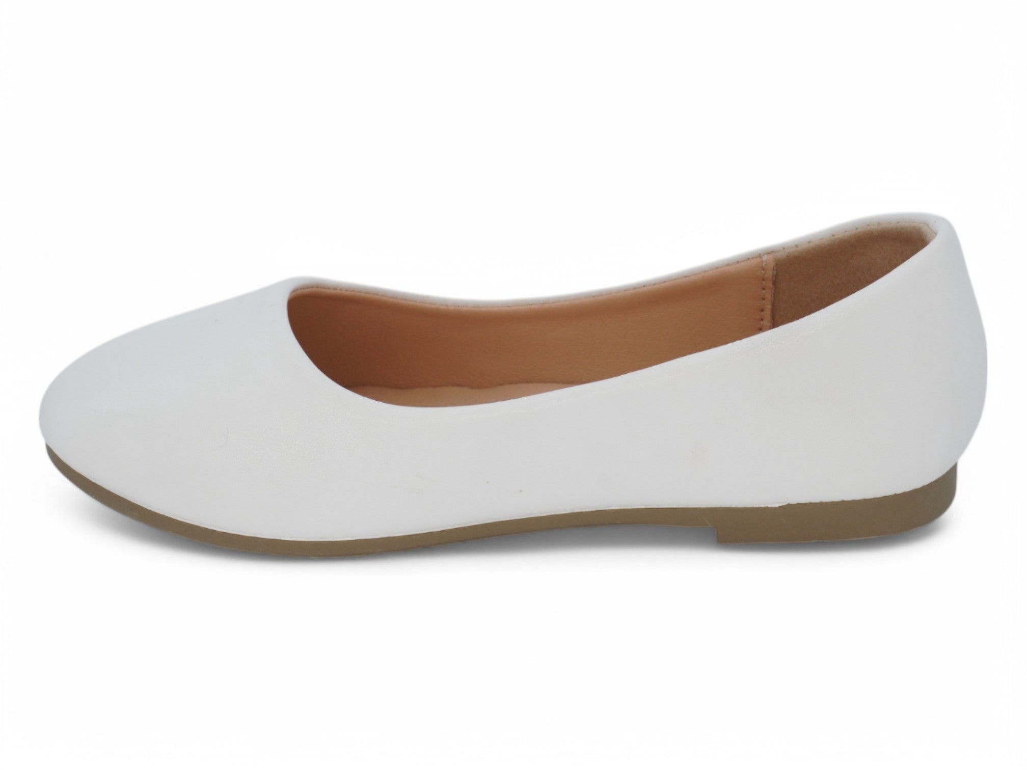 Girls' White Julia Flat