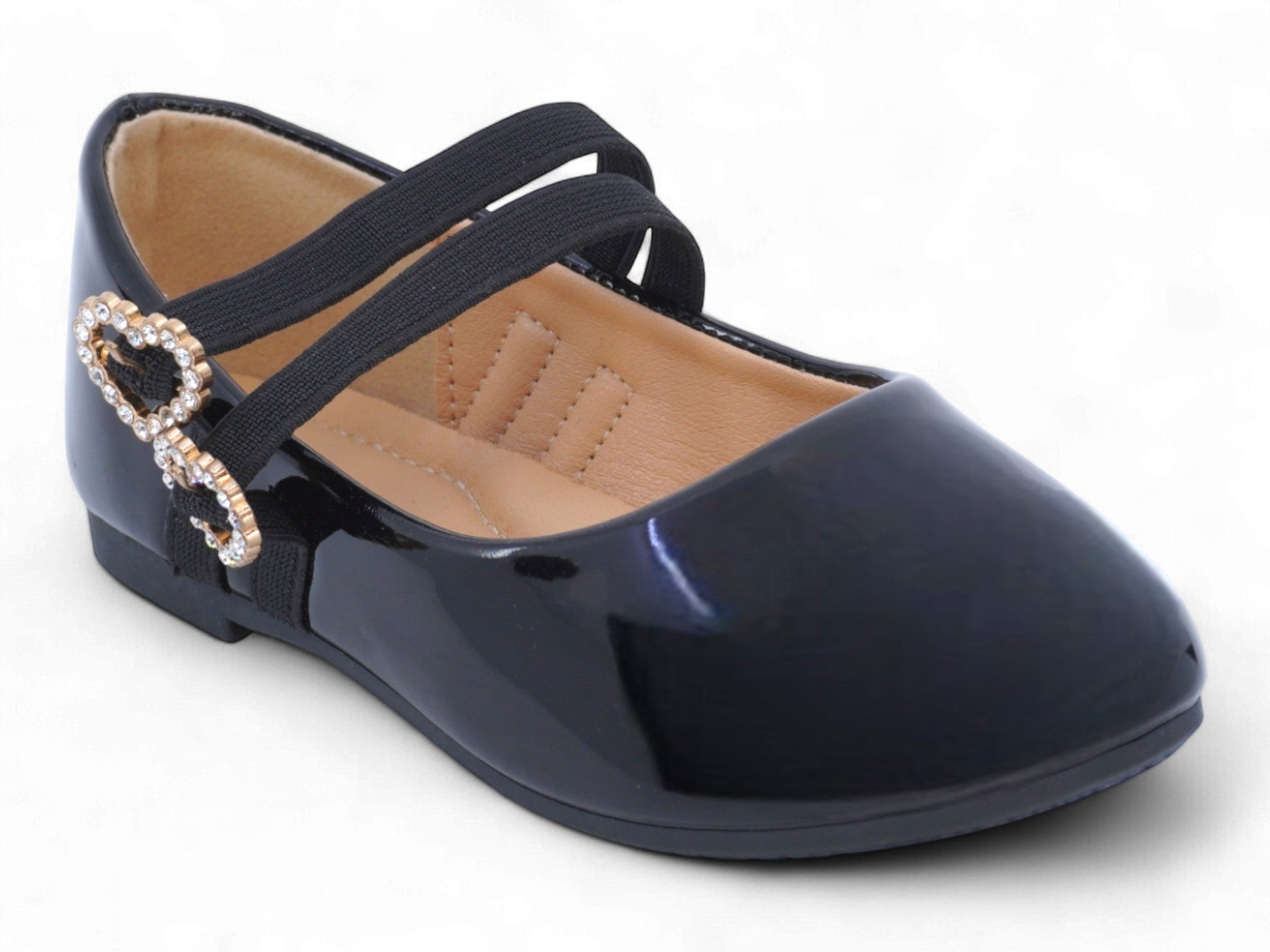 Girls' Black Patent Kaya Flat