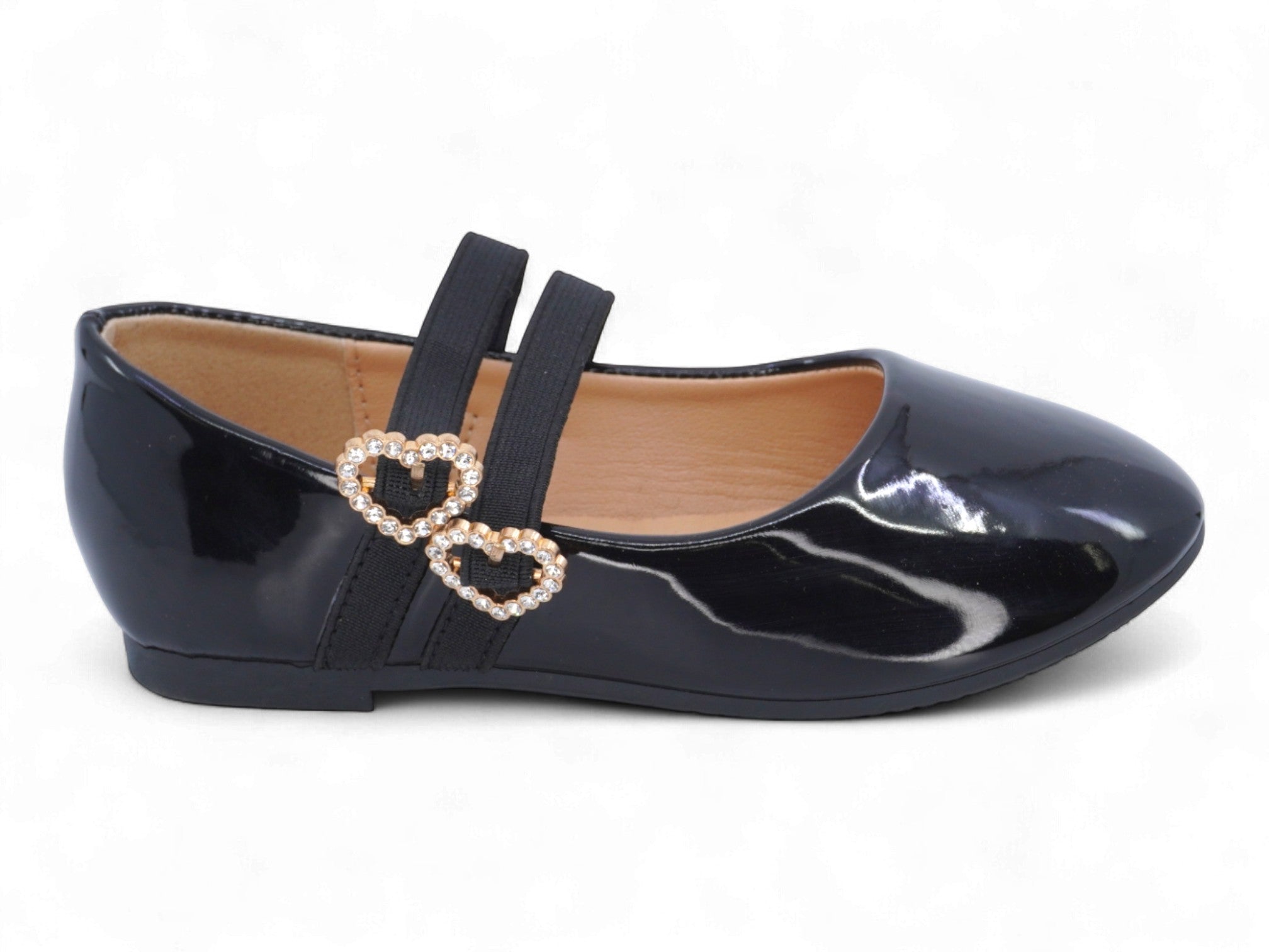 Girls' Black Patent Kaya Flat