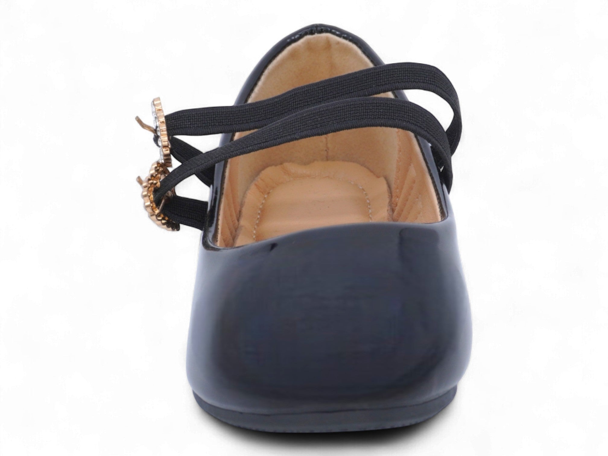 Girls' Black Patent Kaya Flat