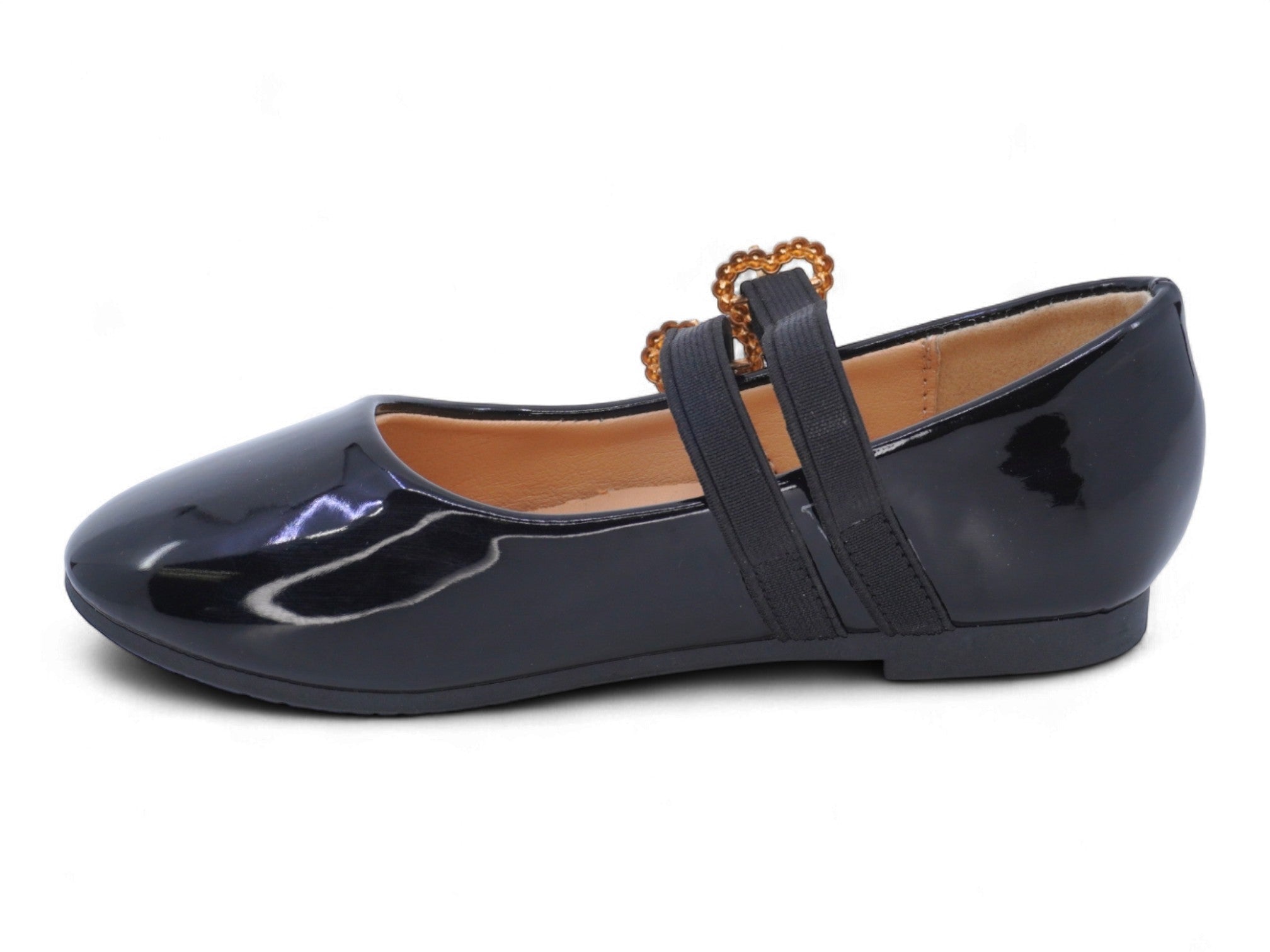 Girls' Black Patent Kaya Flat
