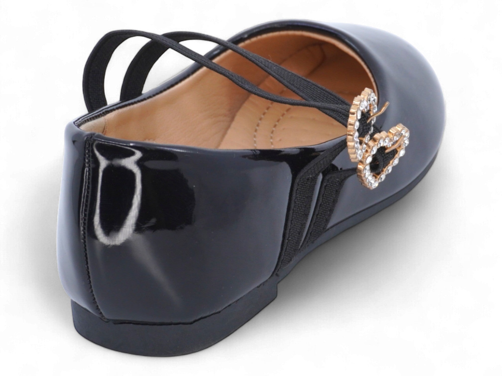 Girls' Black Patent Kaya Flat
