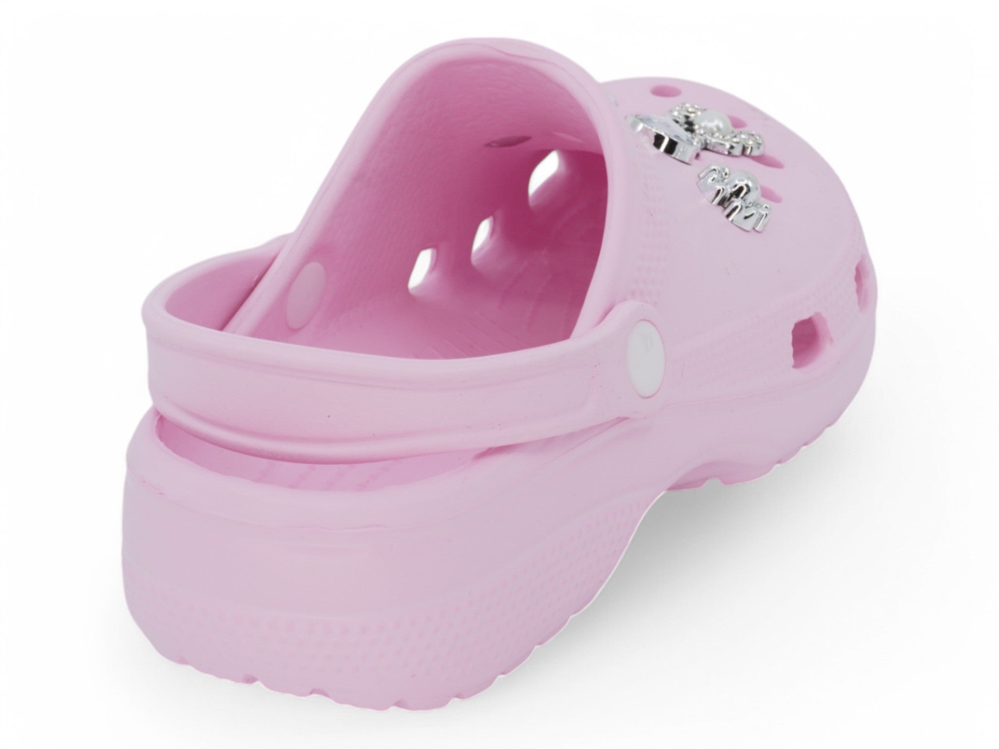 Girls Pink CZ Charm Clog