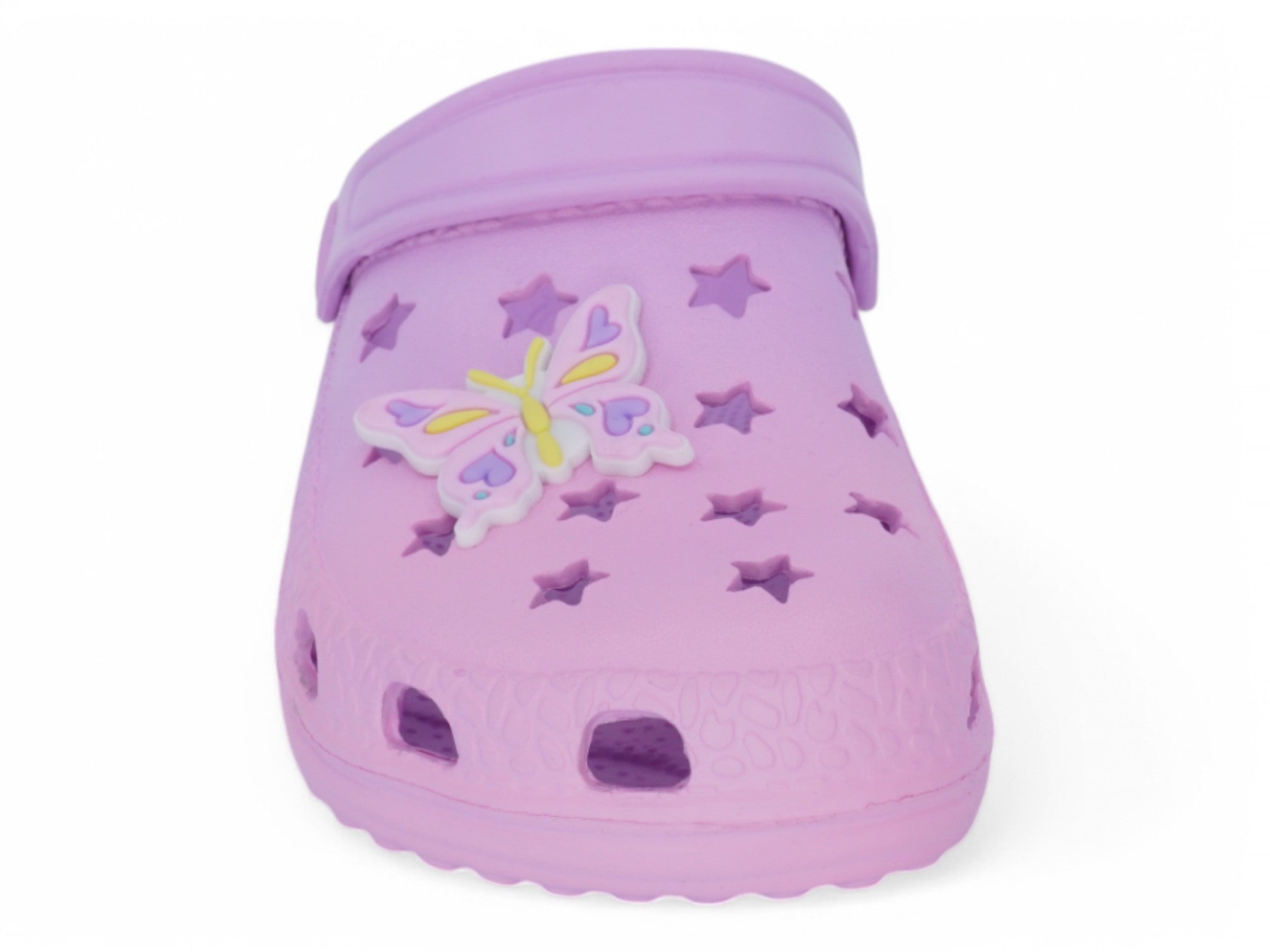 Girls Purple Butterfly Ombré Clog