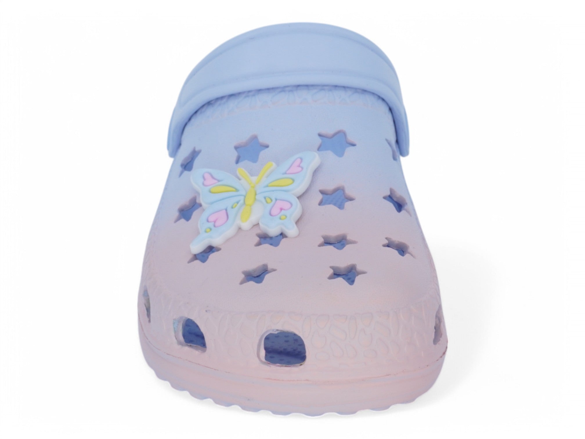 Girls Blue Butterfly Ombré Clog