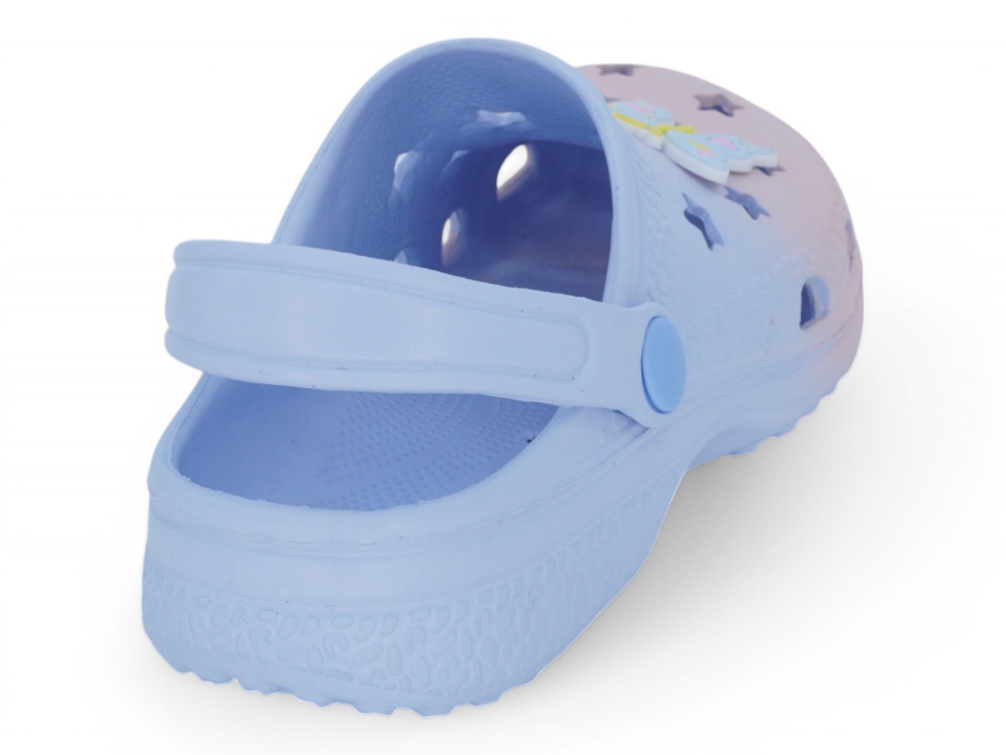 Girls Blue Butterfly Ombré Clog