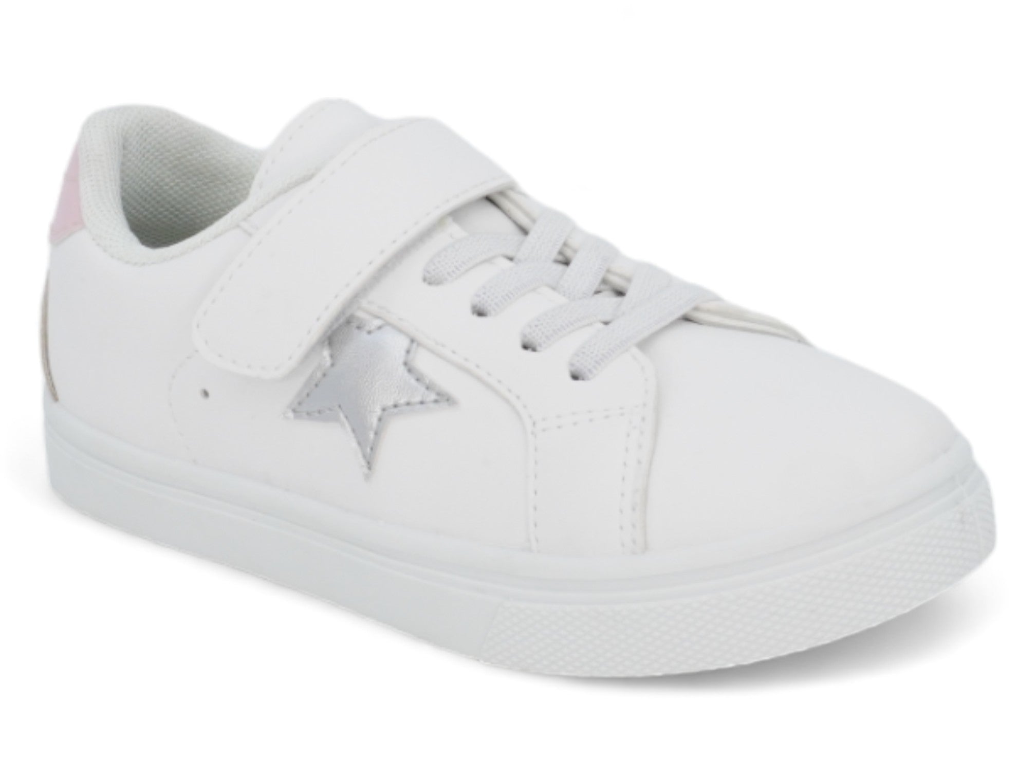 Toddler White & Gray Star Sneaker