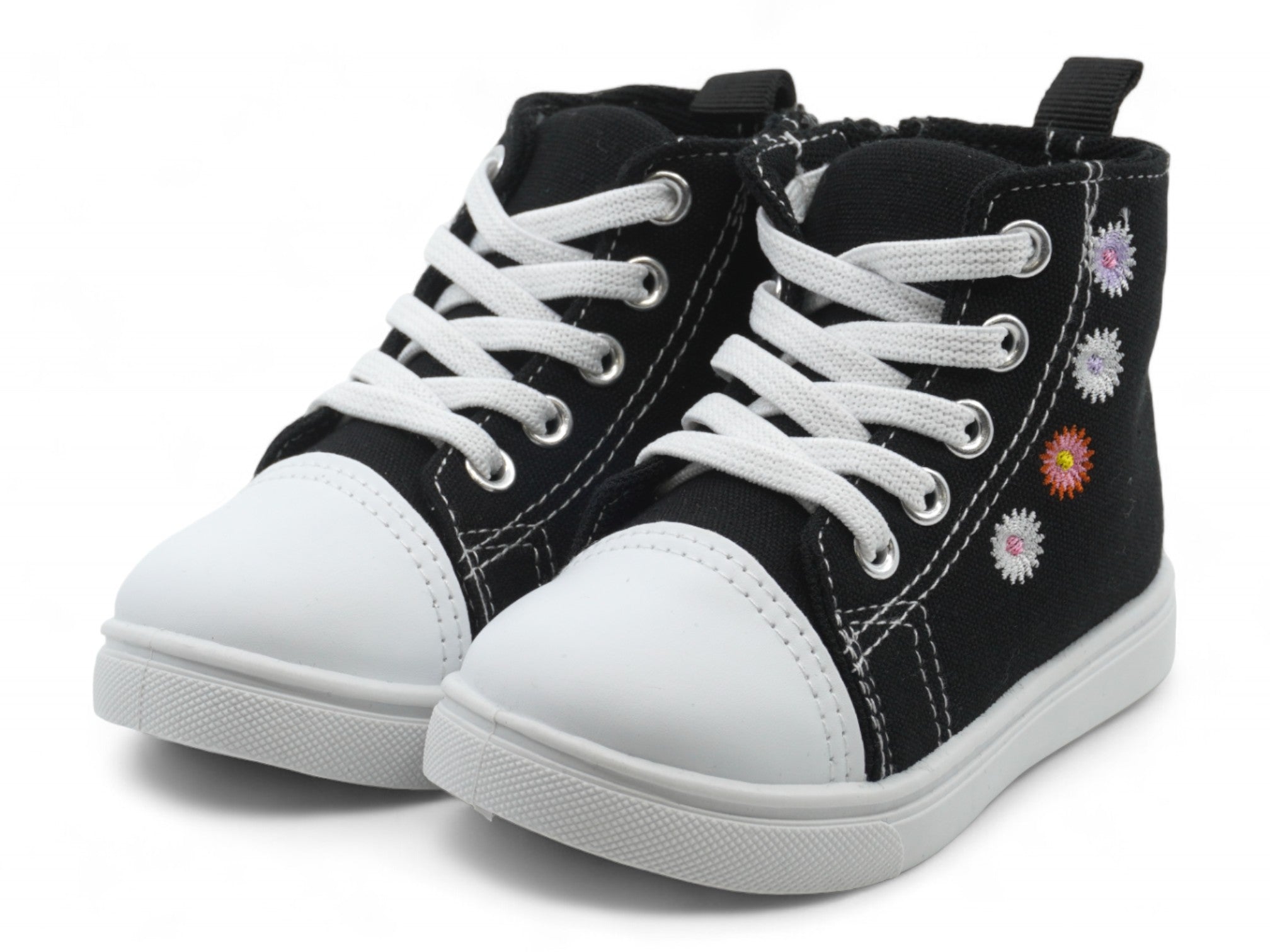 Toddler Black Flower High Top Sneaker