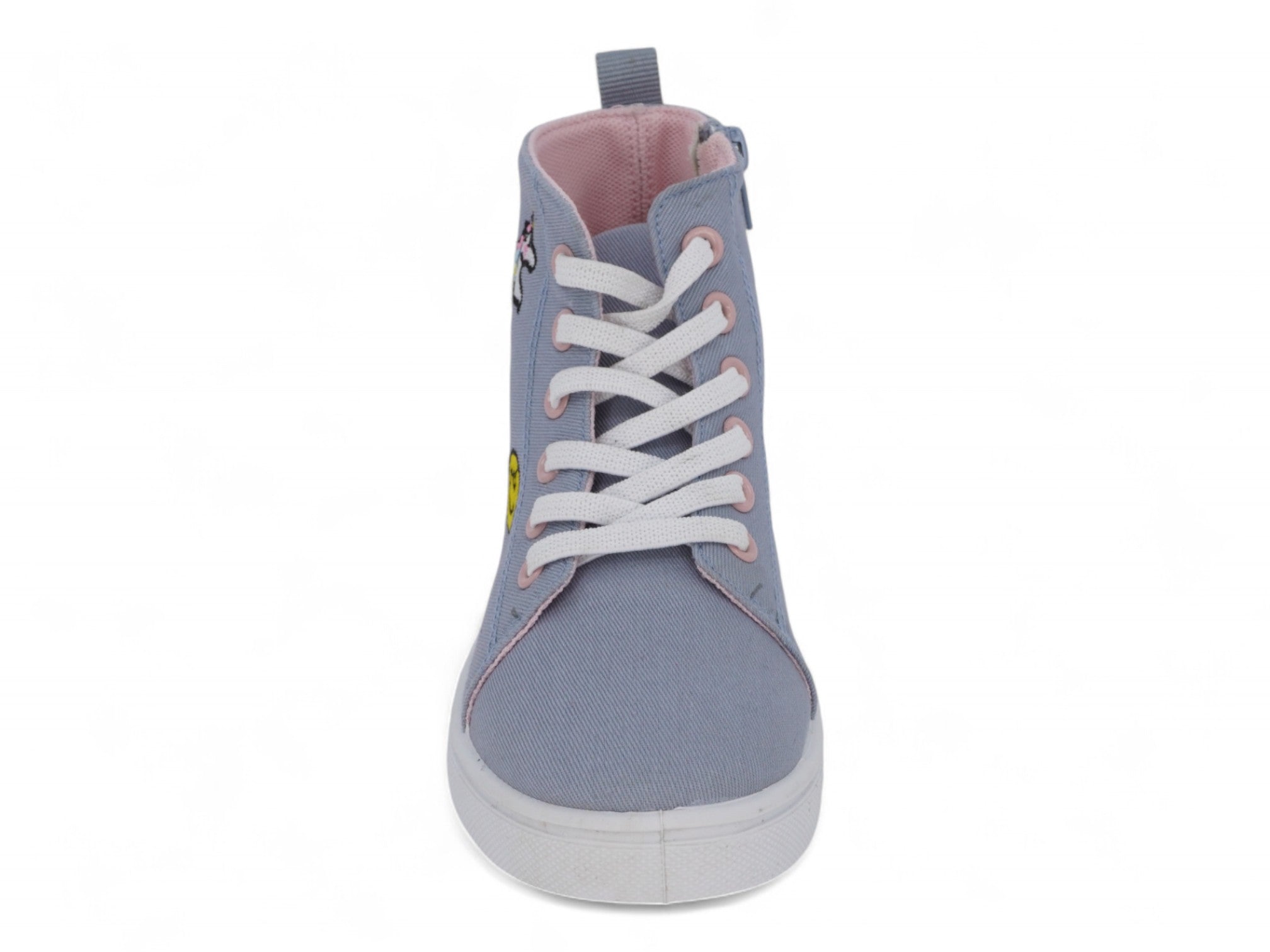 Girls Gray Patch High Top Sneaker