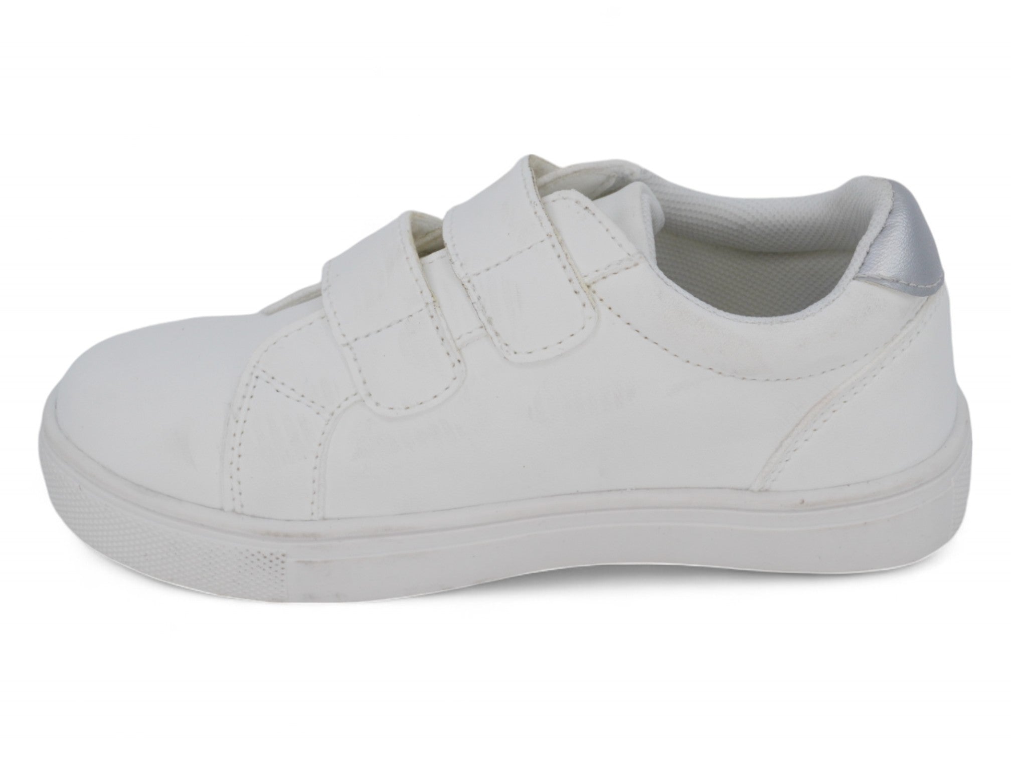 Girls White Velcro Heart Sneaker