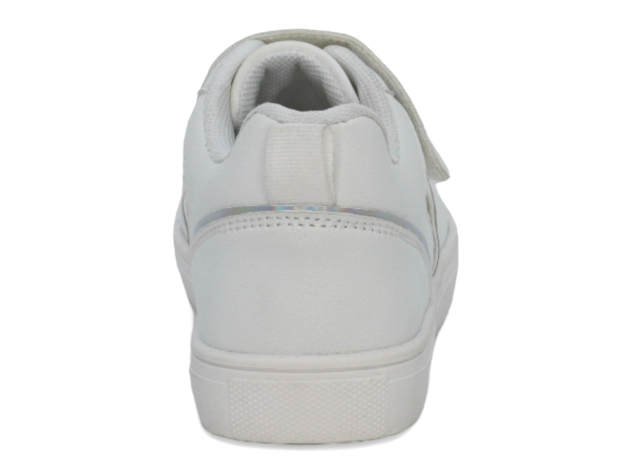 Toddler White & Silver Velcro Court Side Sneaker