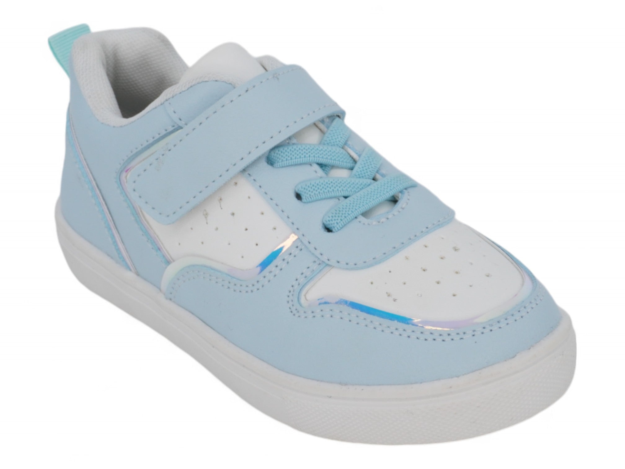 Toddler Blue & White Velcro Court Side Sneaker