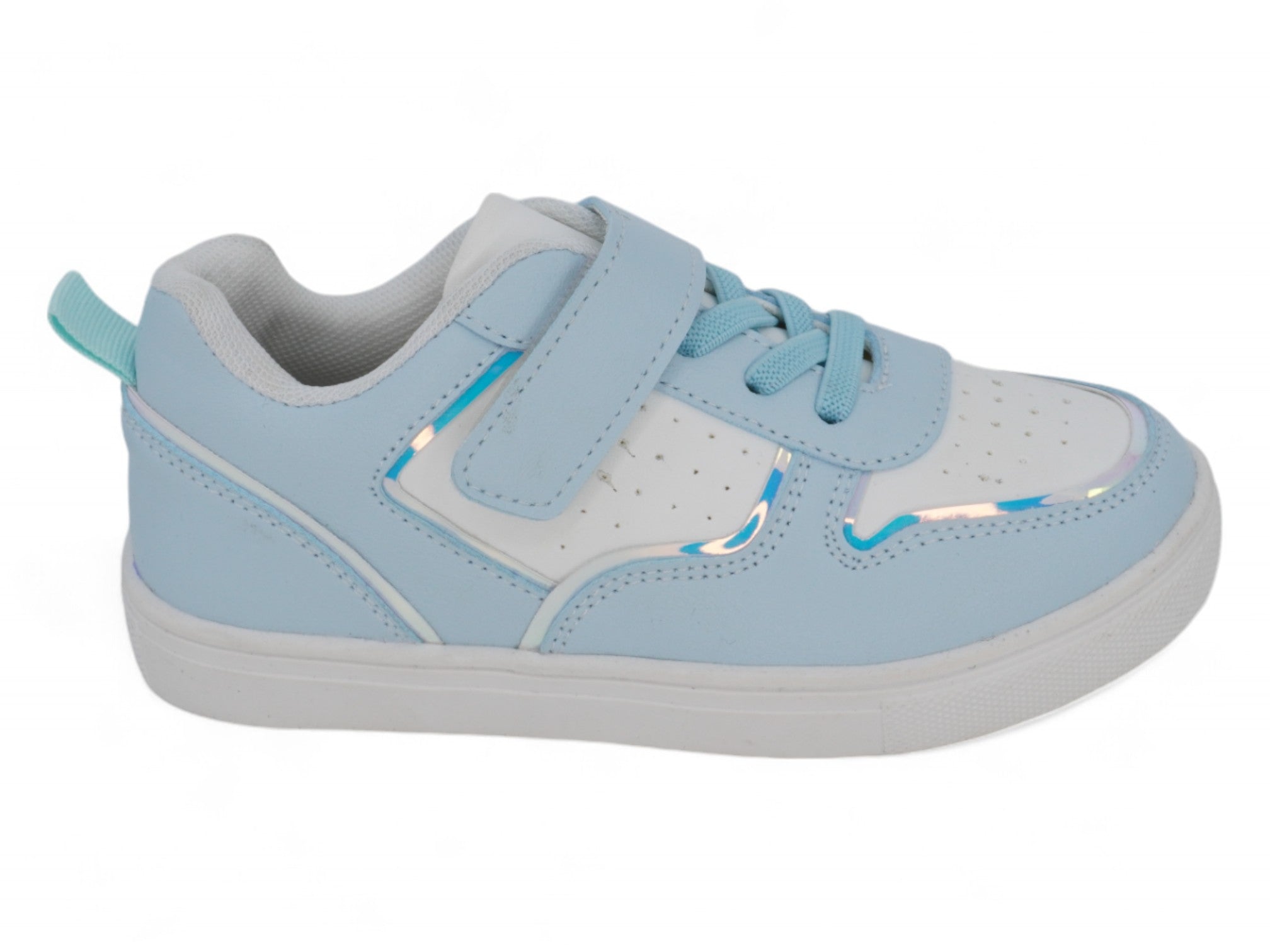 Toddler Blue & White Velcro Court Side Sneaker