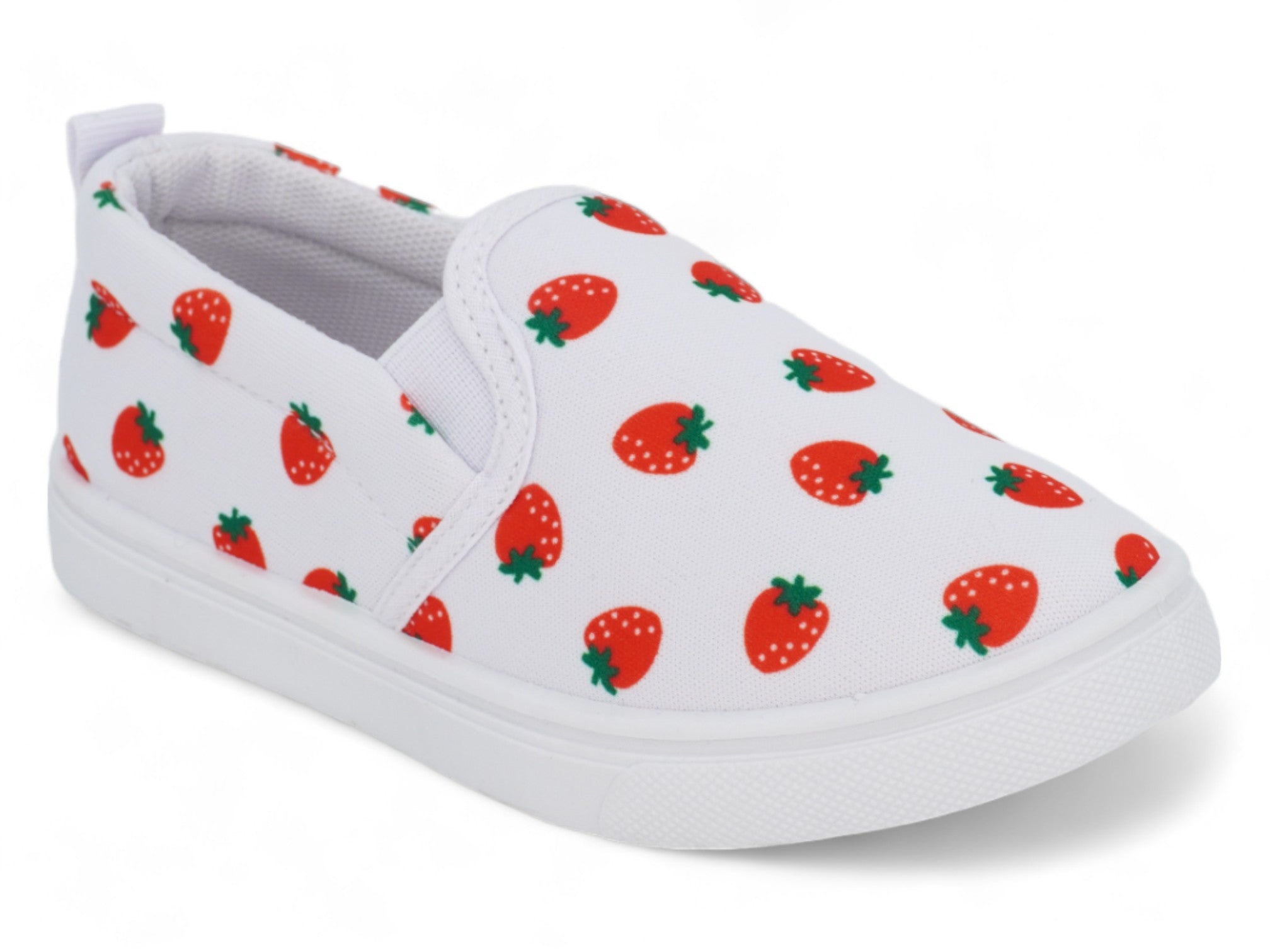 Girls' White Strawberry Slip On