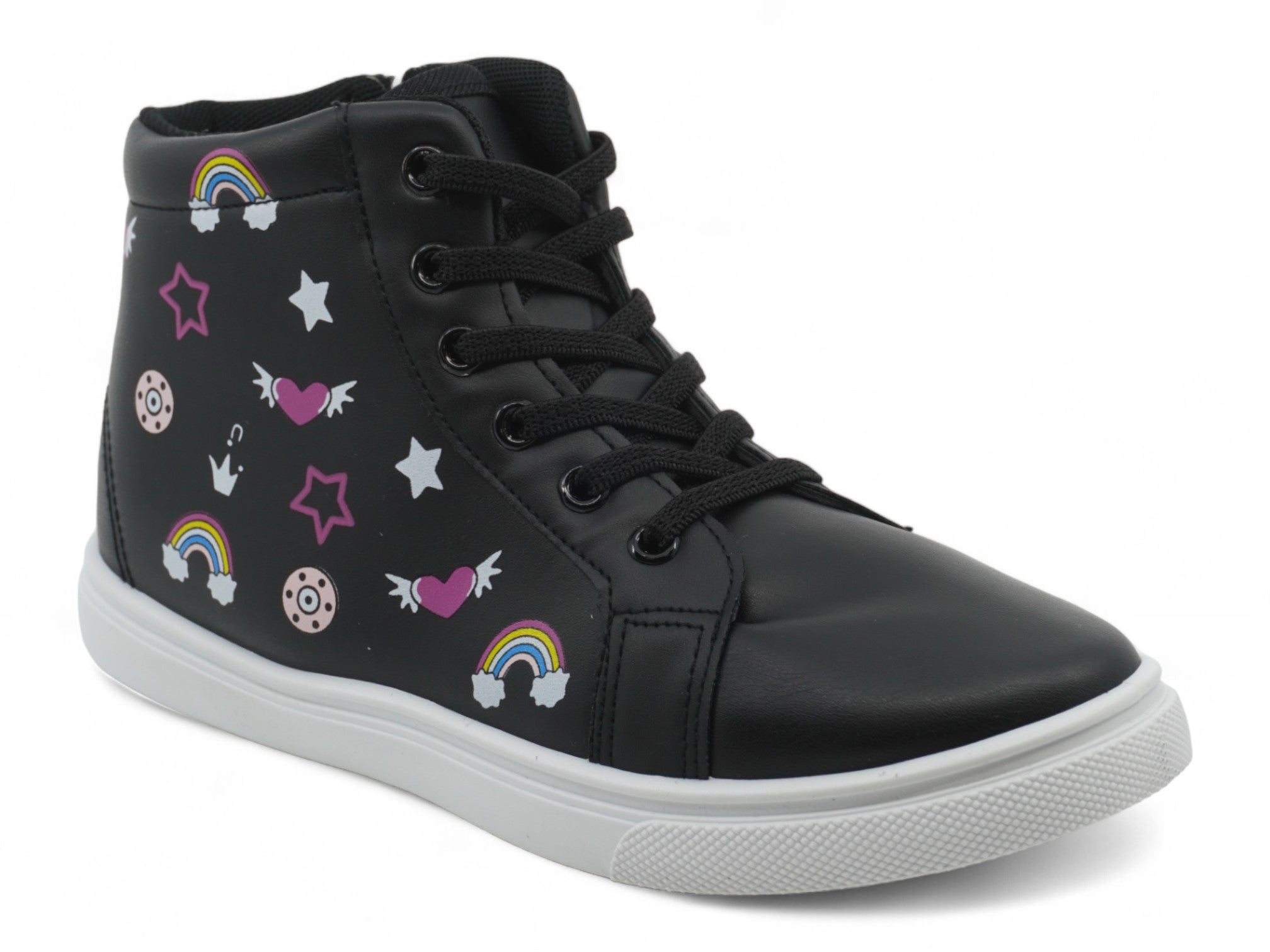 Girls Rainbow & Stars High Top Sneaker