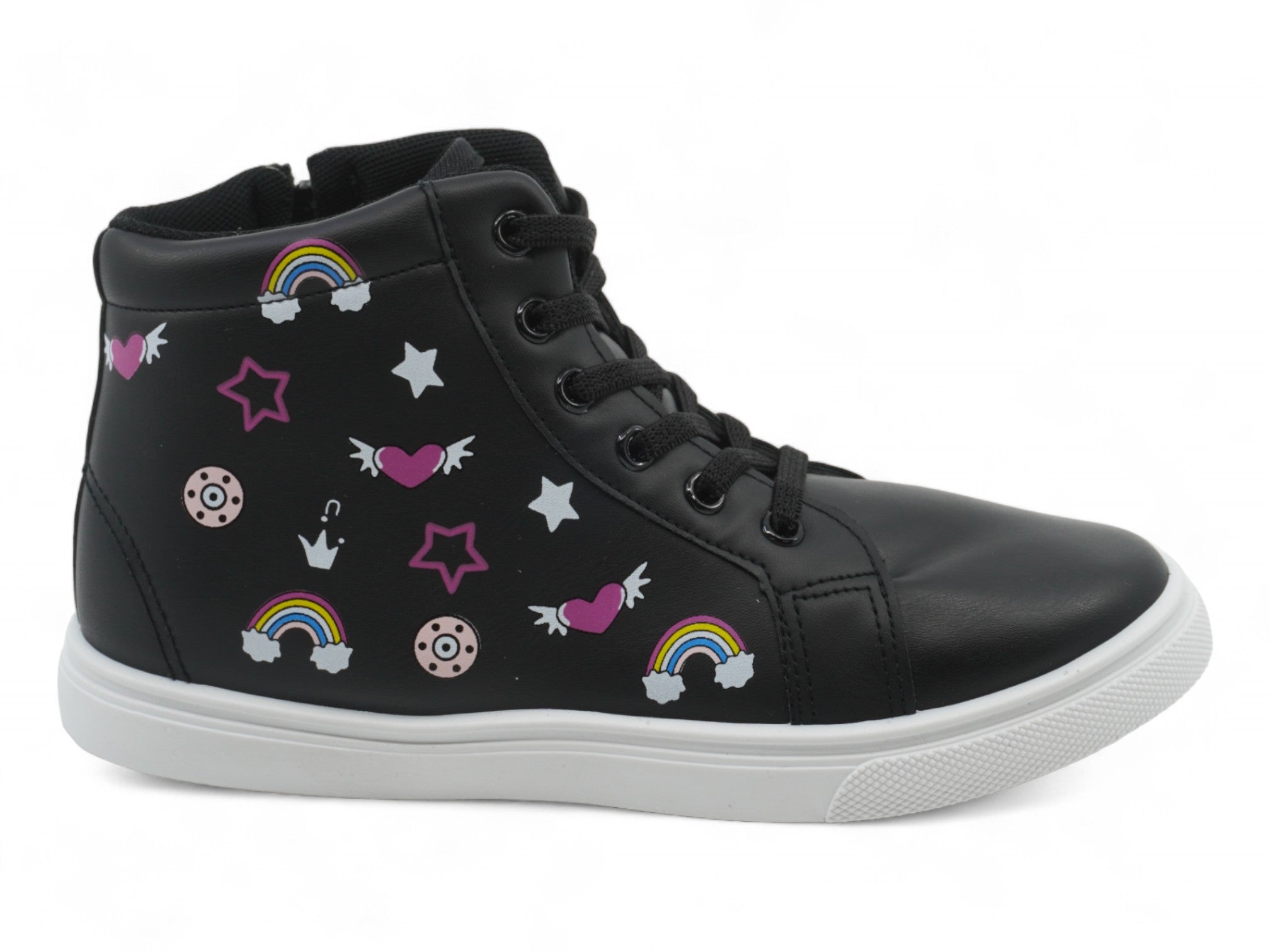 Girls Rainbow & Stars High Top Sneaker