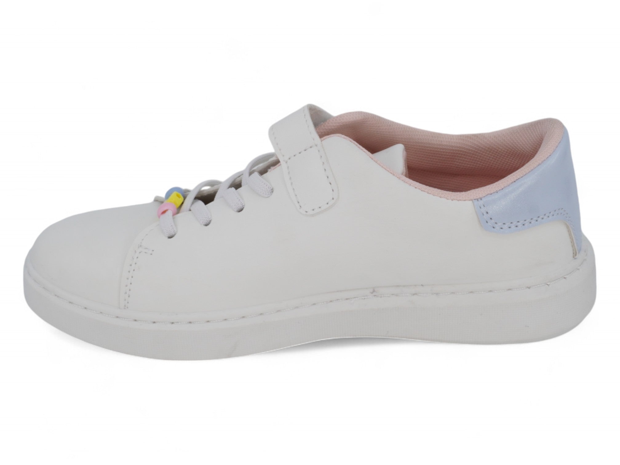 Girls White Multicolor Lace Sneaker