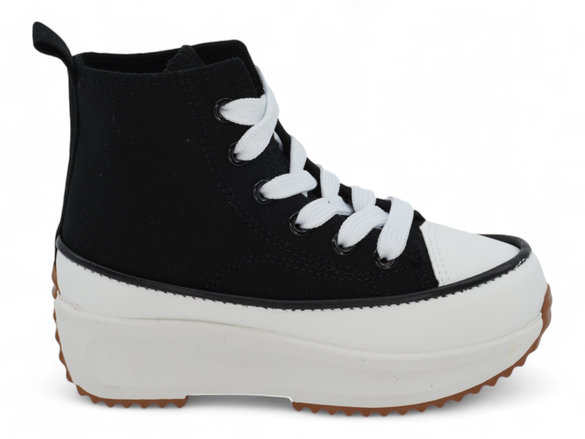 Girls Black Canvas High Top Sneaker