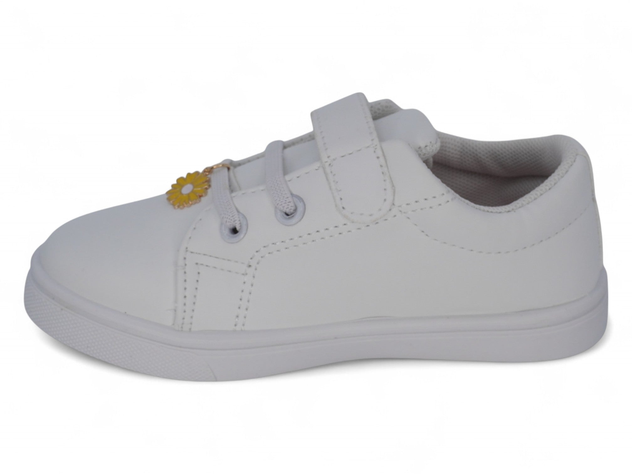 Girls' White Butterfly Embroidered Sneaker