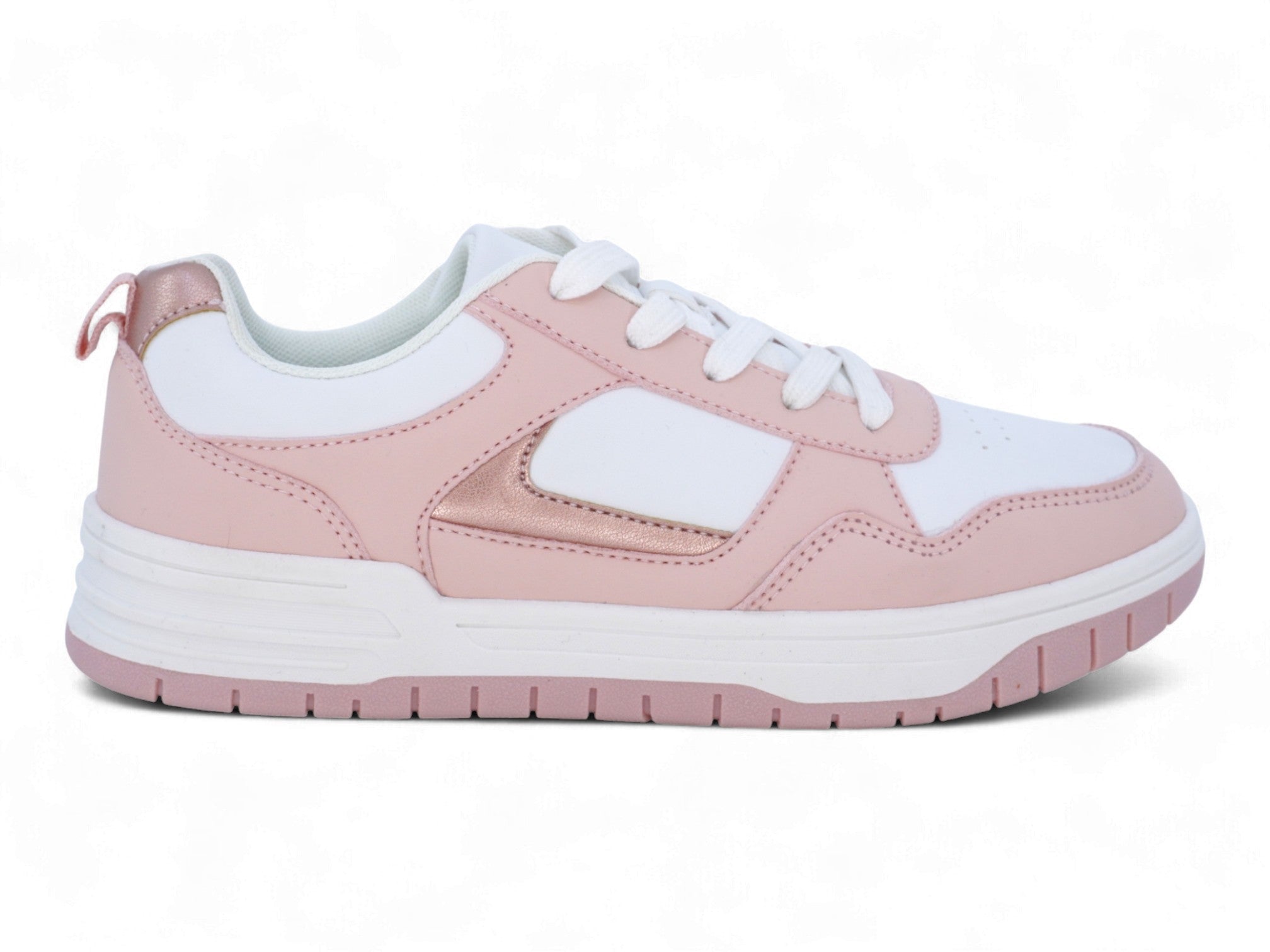 Girls' Pink & White Court Sneaker