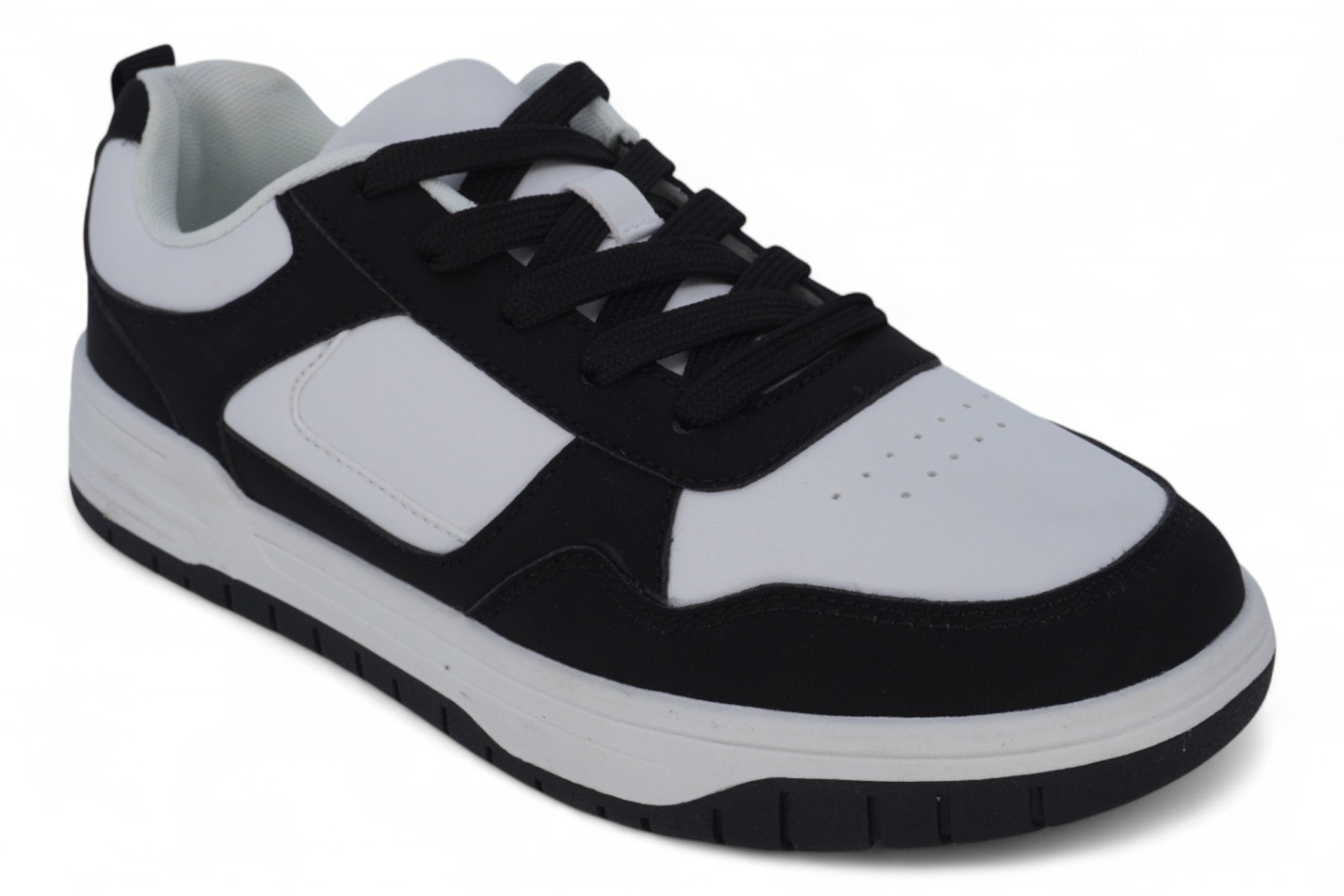 Girls' Black & White Court Sneaker