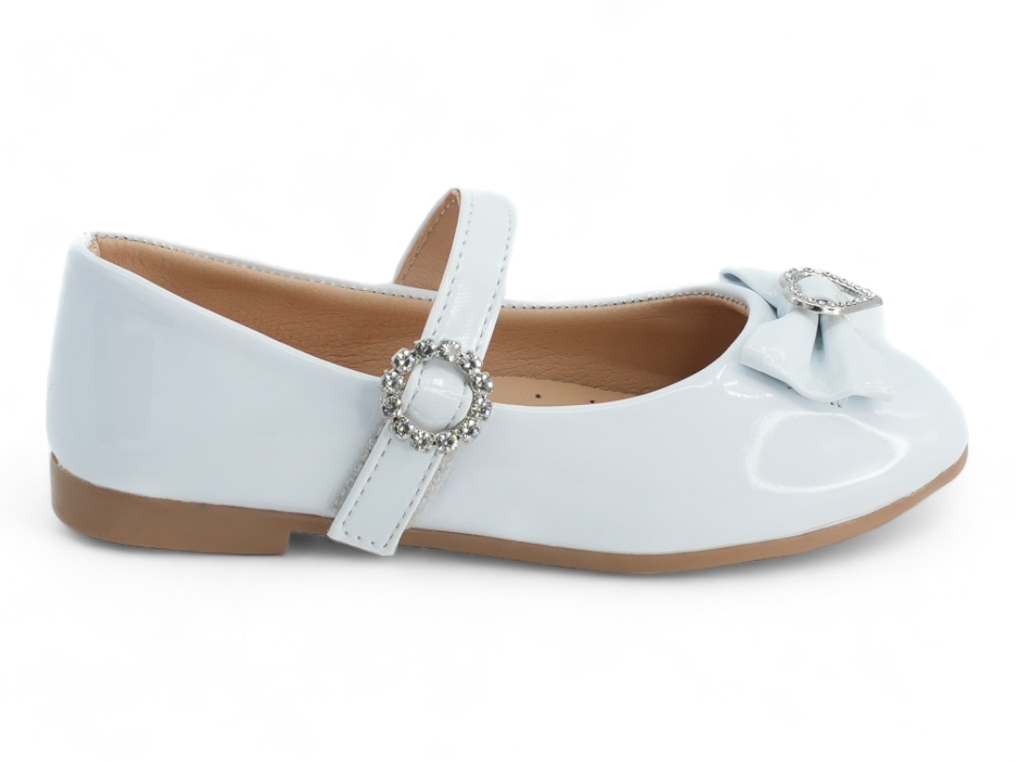 Toddler White Patent Nina Flat
