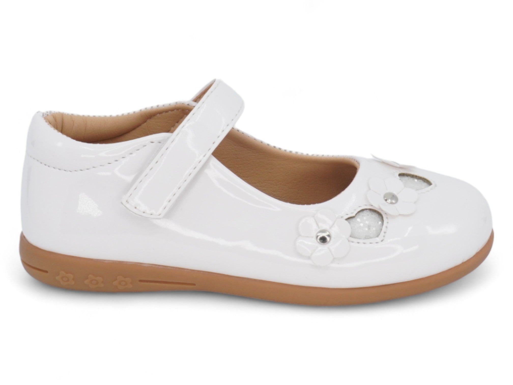 Toddler White Patent Fernanda Flat