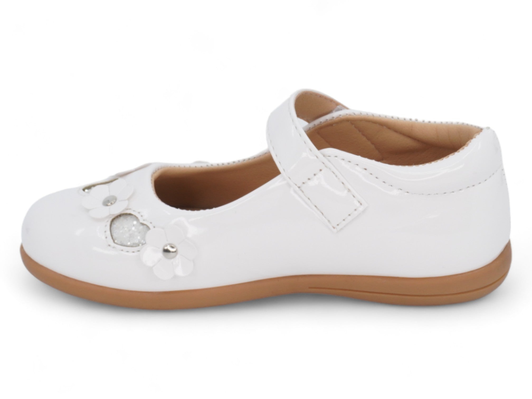 Toddler White Patent Fernanda Flat