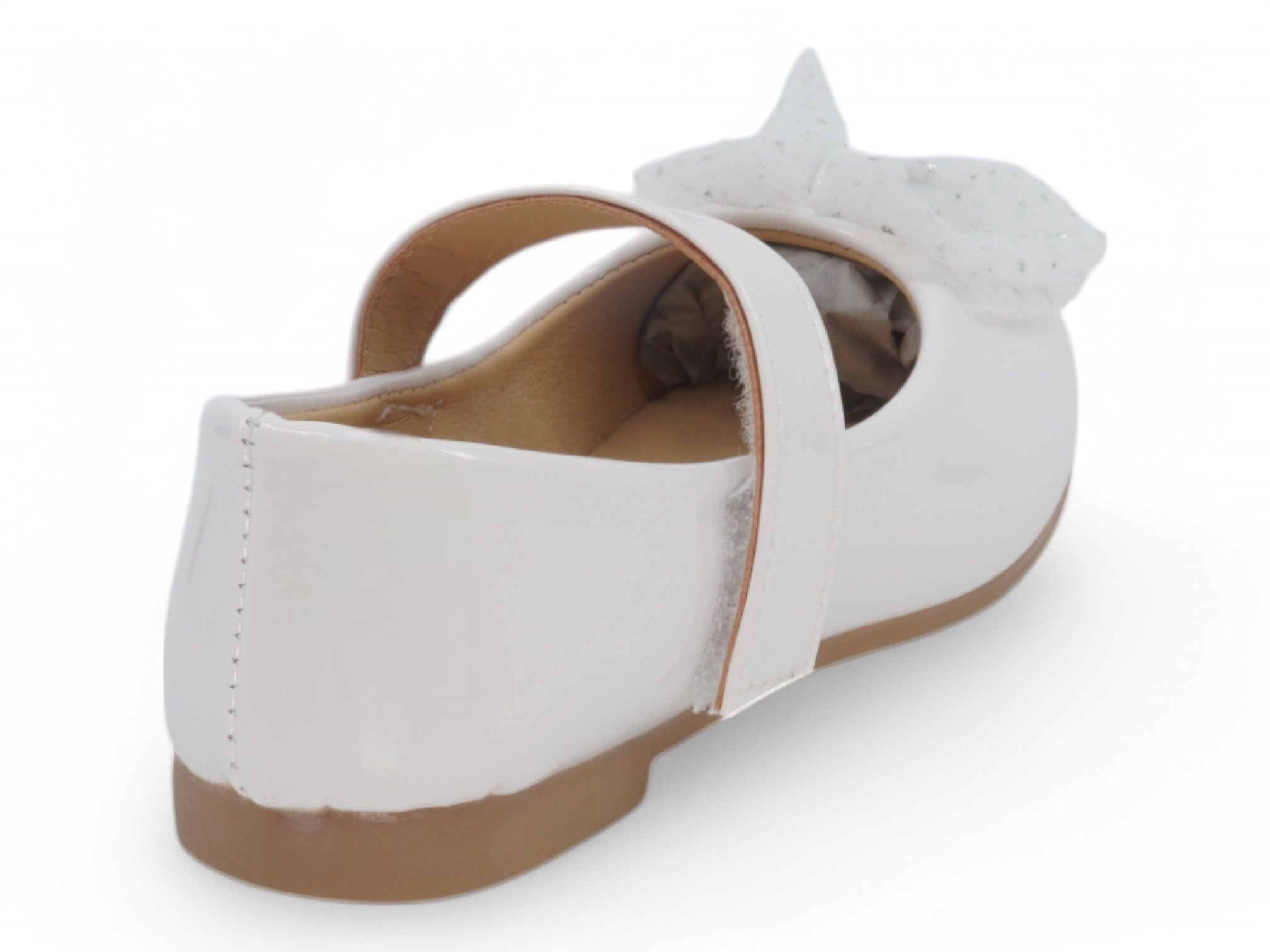 Toddler White Patent Nathalie Flat