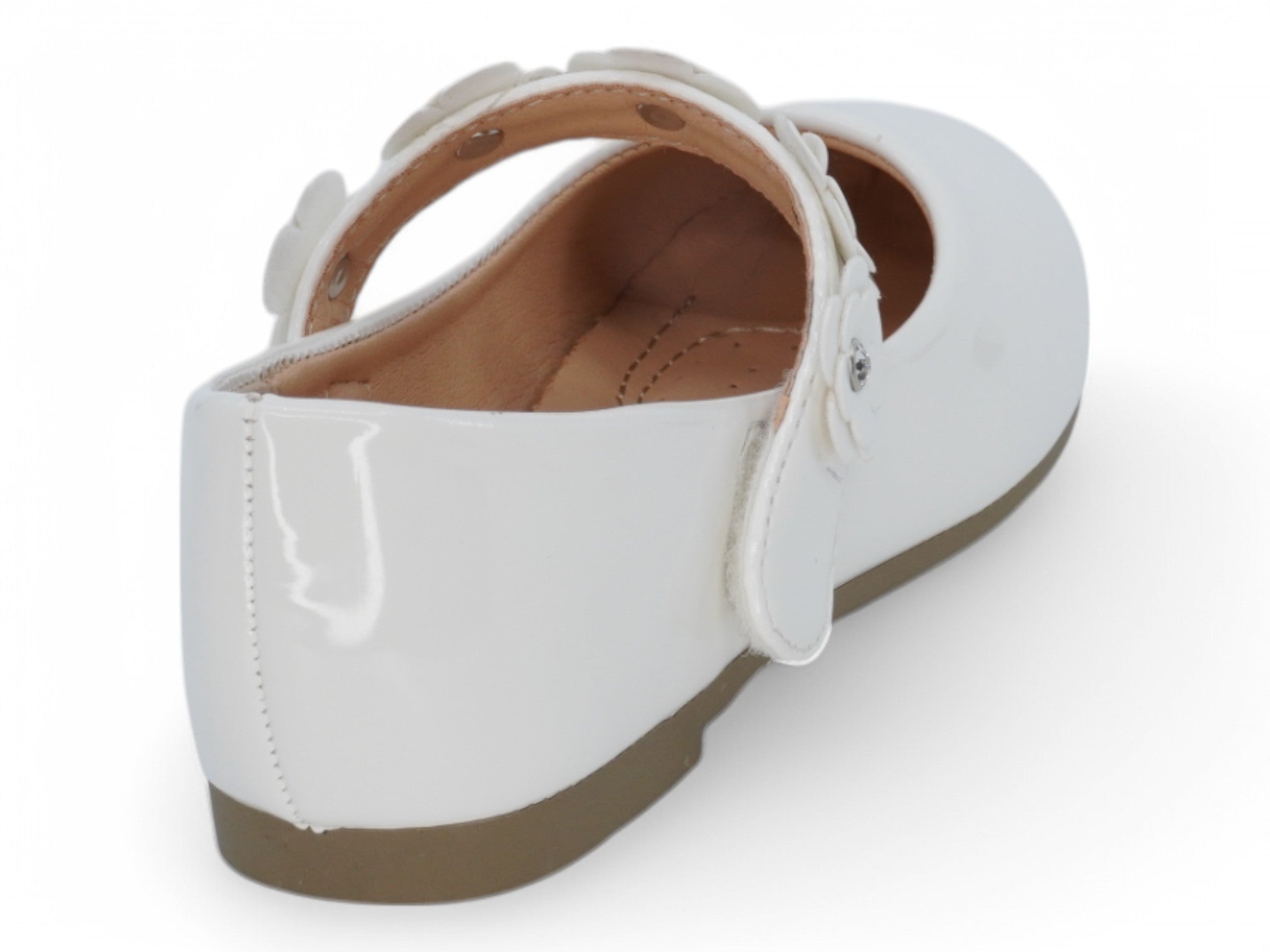 Toddler White Gia Flat