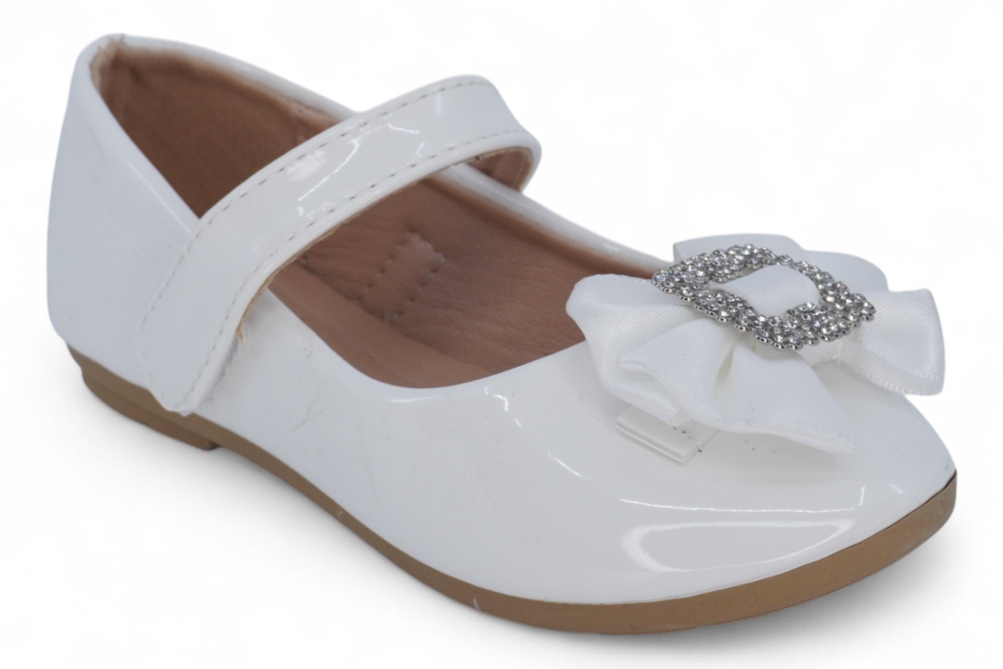 Toddler White Patent Daphne Flat