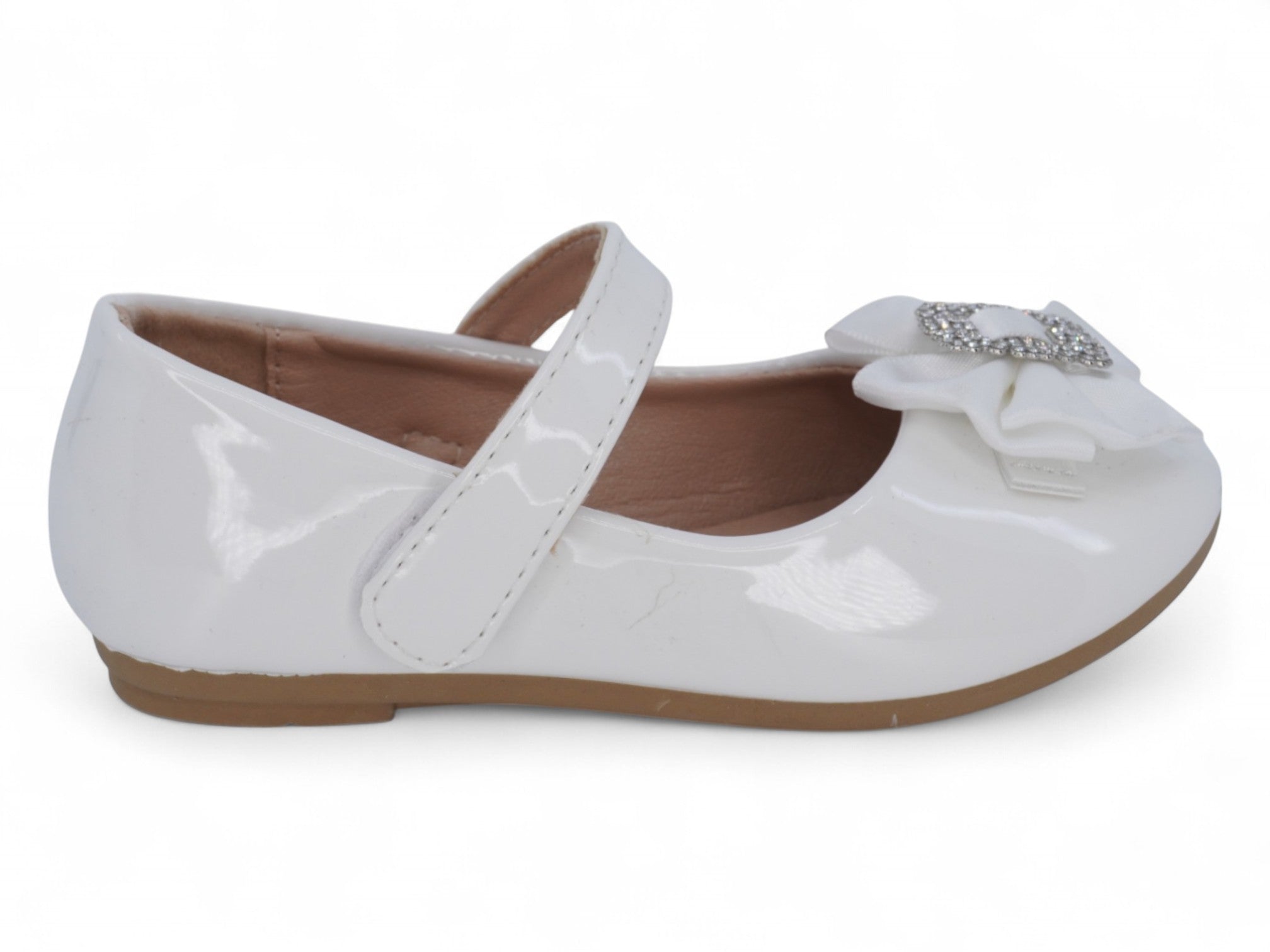 Toddler White Patent Daphne Flat