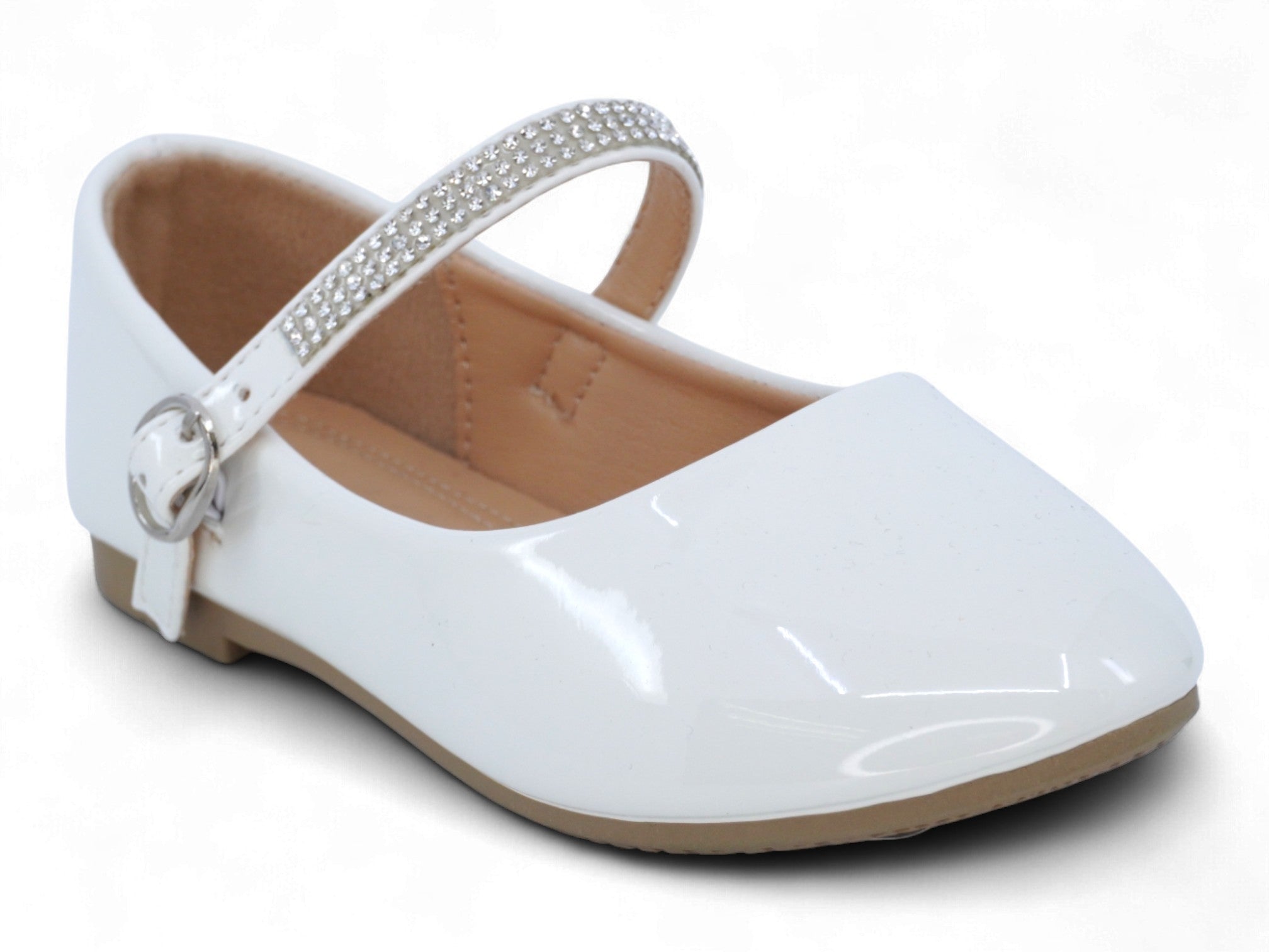 Toddler White Patent Milena Flat
