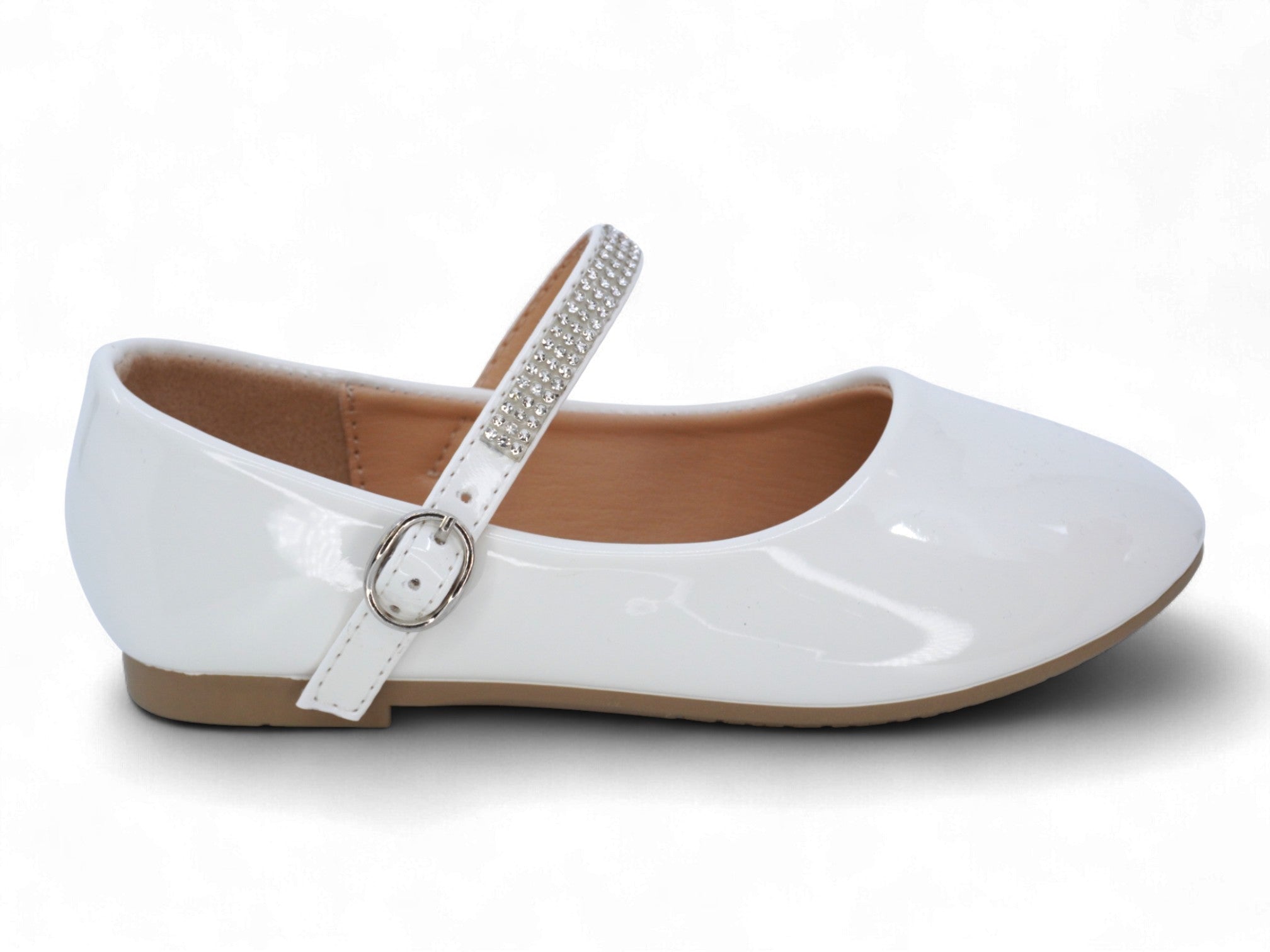 Toddler White Patent Milena Flat
