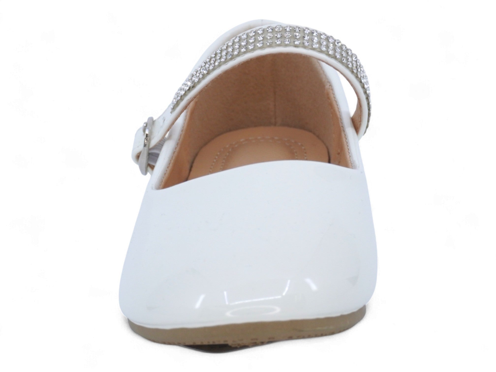 Toddler White Patent Milena Flat