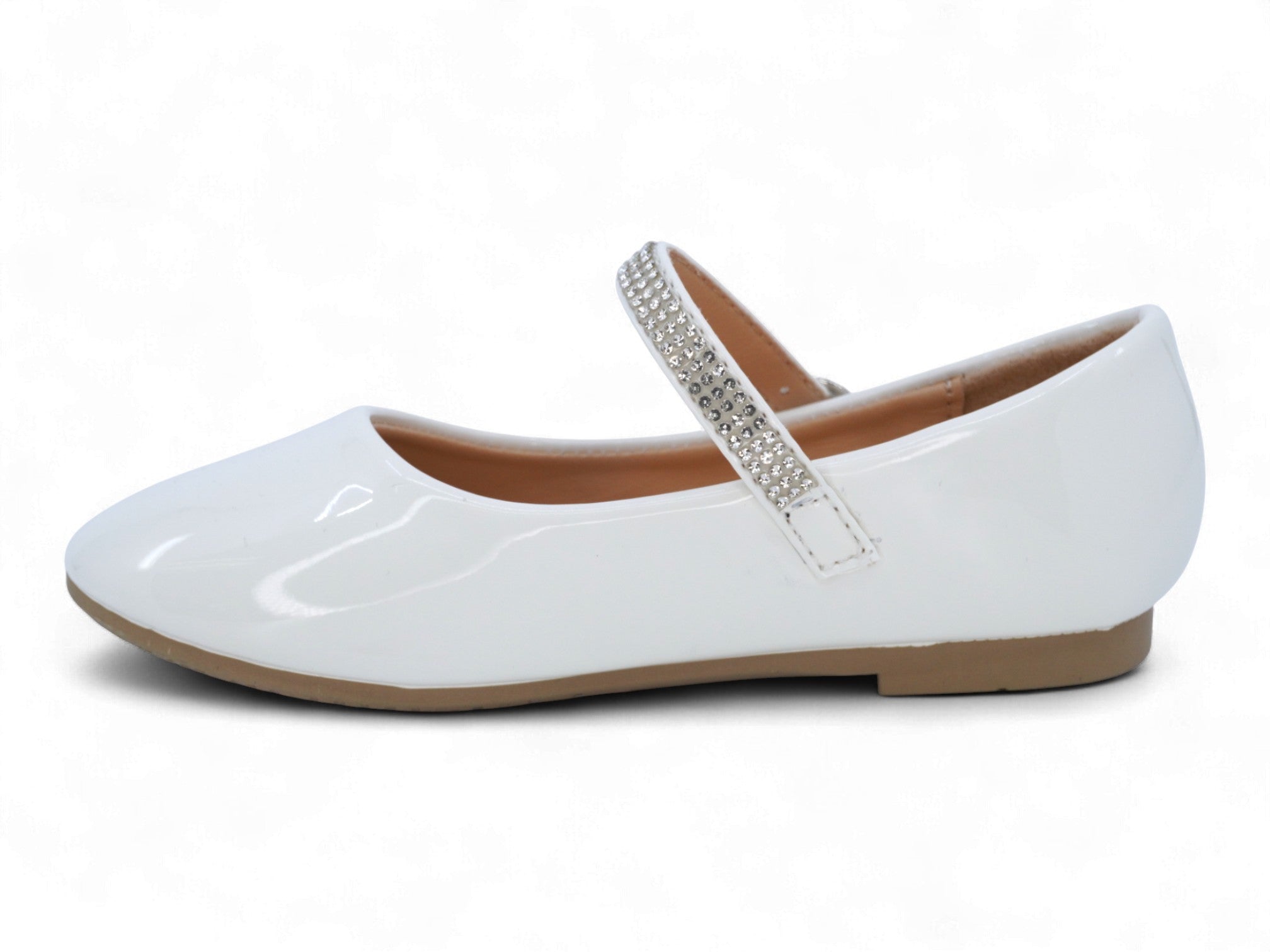 Toddler White Patent Milena Flat