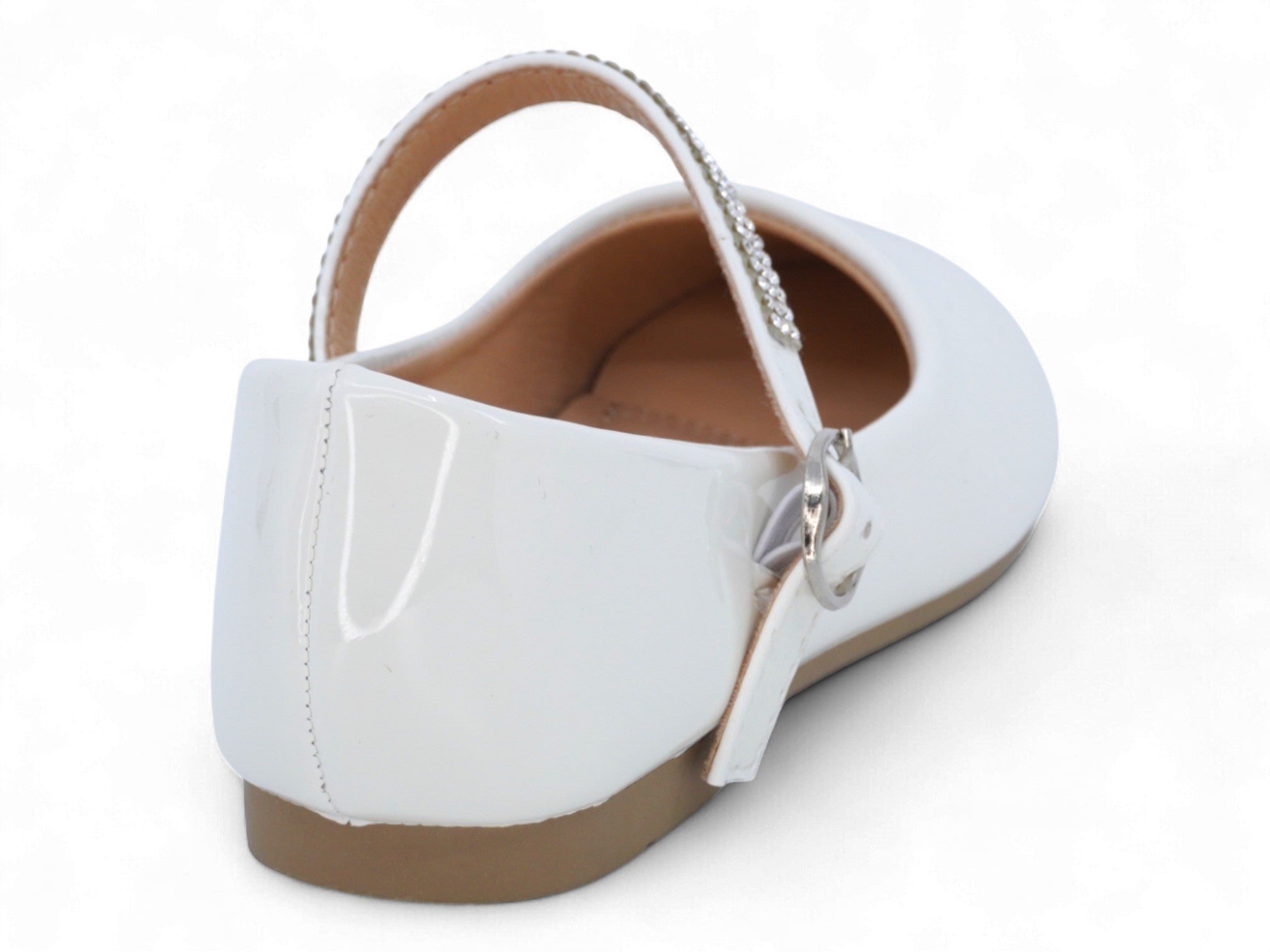 Toddler White Patent Milena Flat