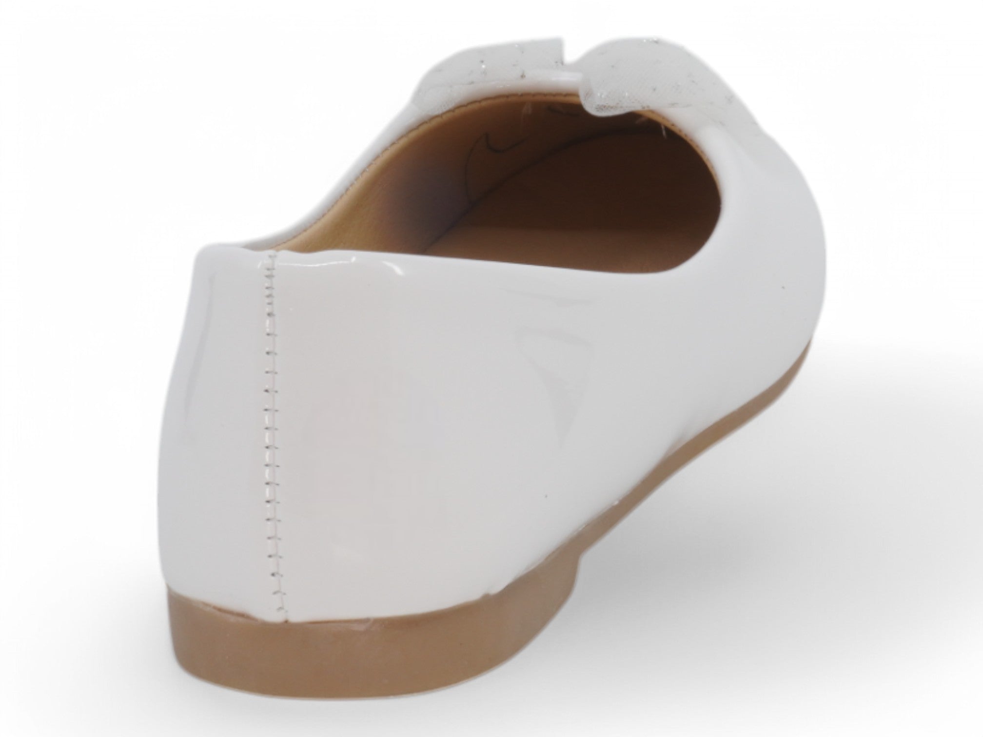 Girls White Patent Nathalie Flat
