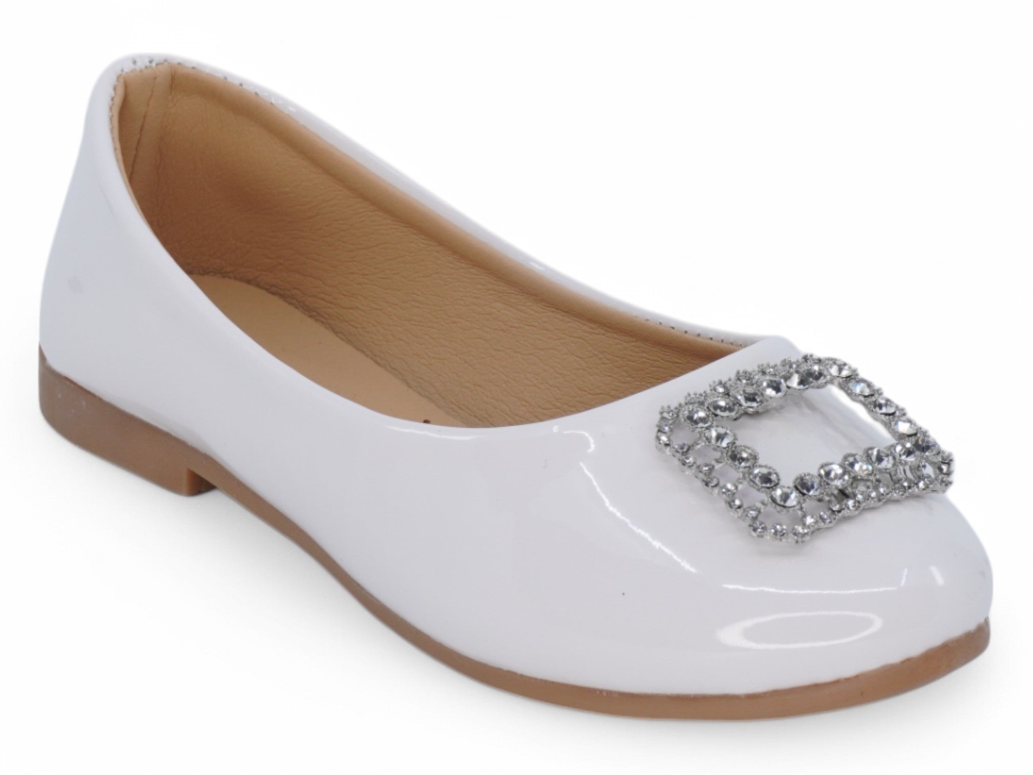 Girls' White Nora Flat
