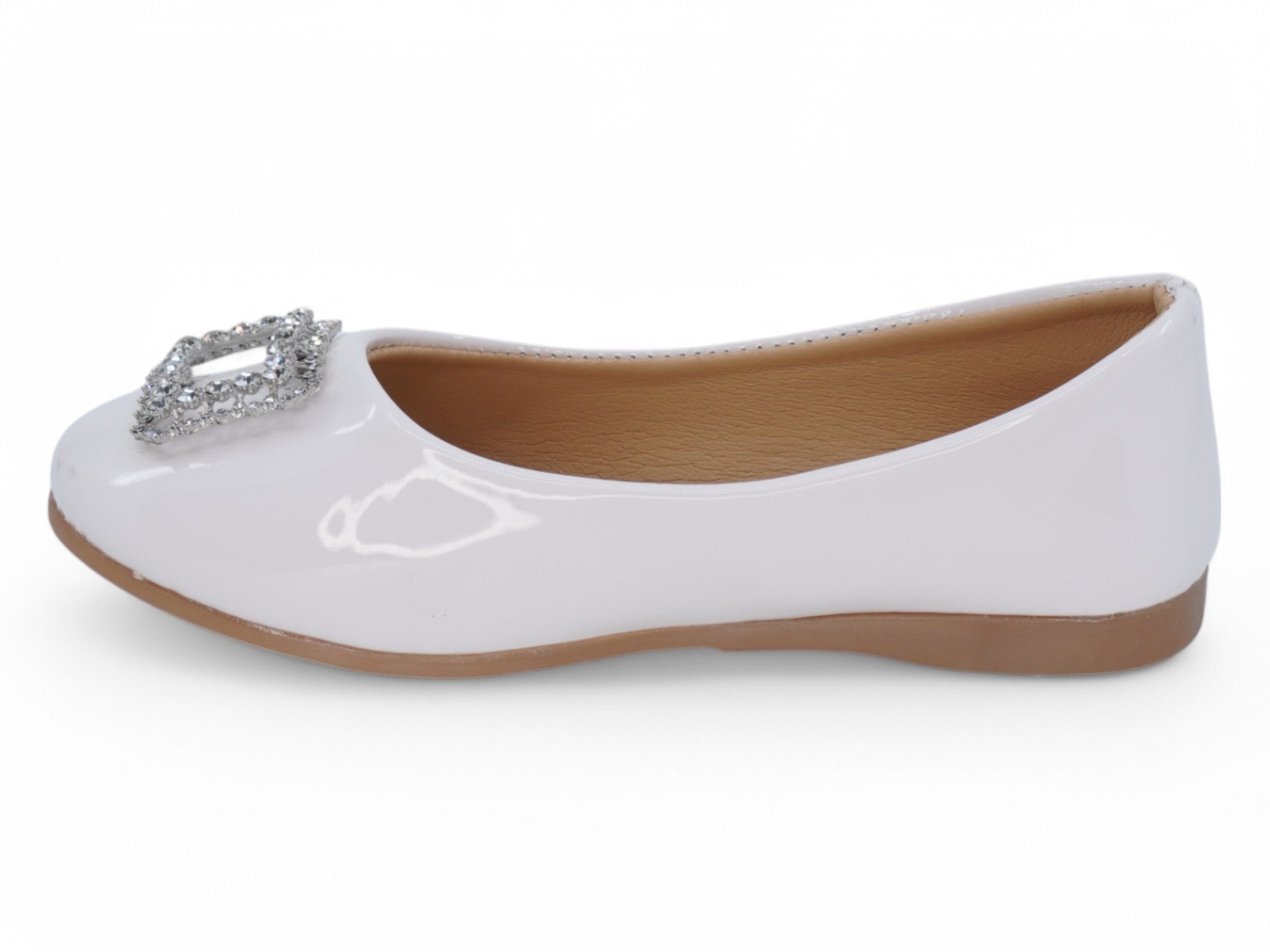 Girls' White Nora Flat