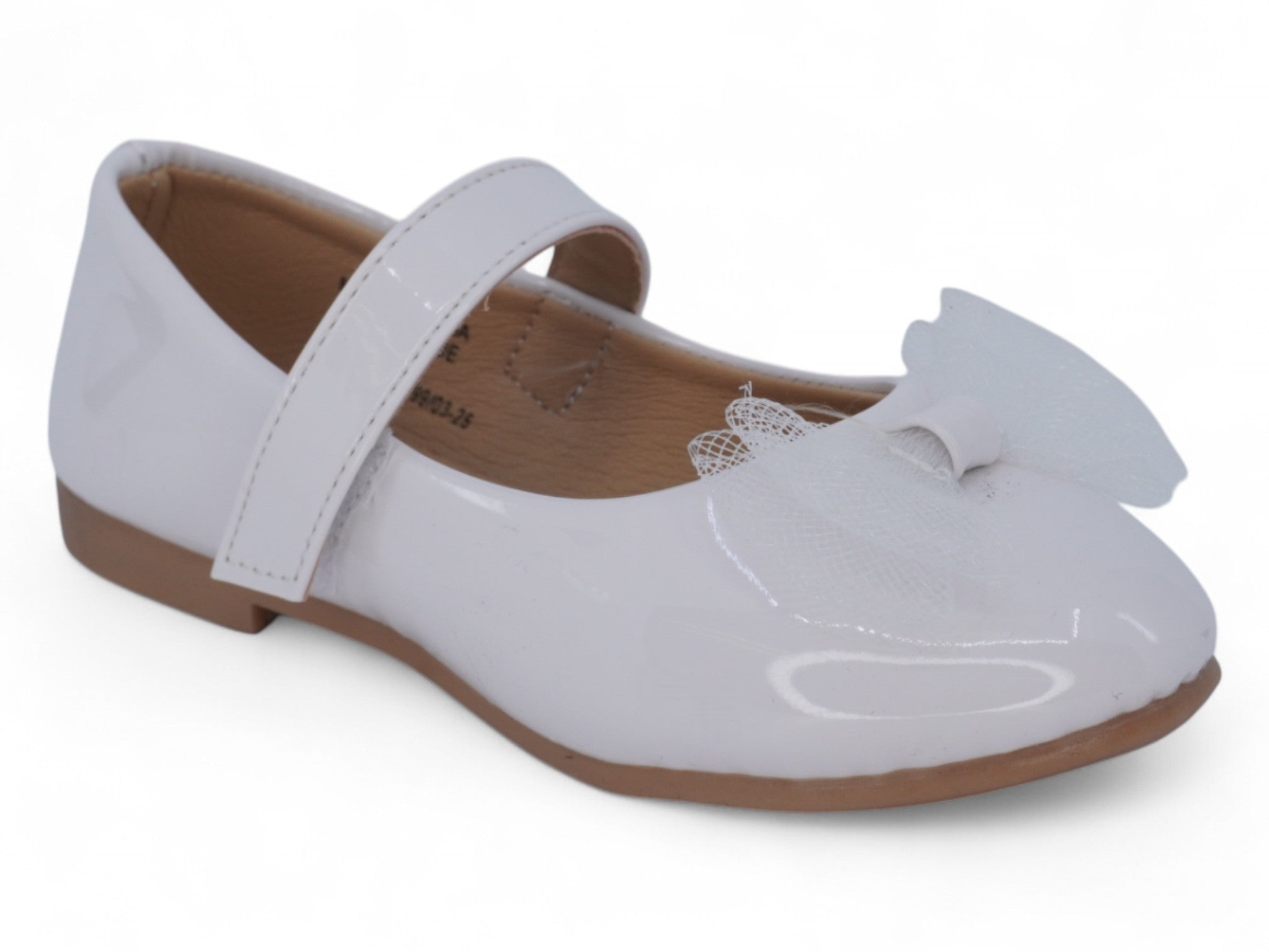 Girls' White Patent Sienna Flat