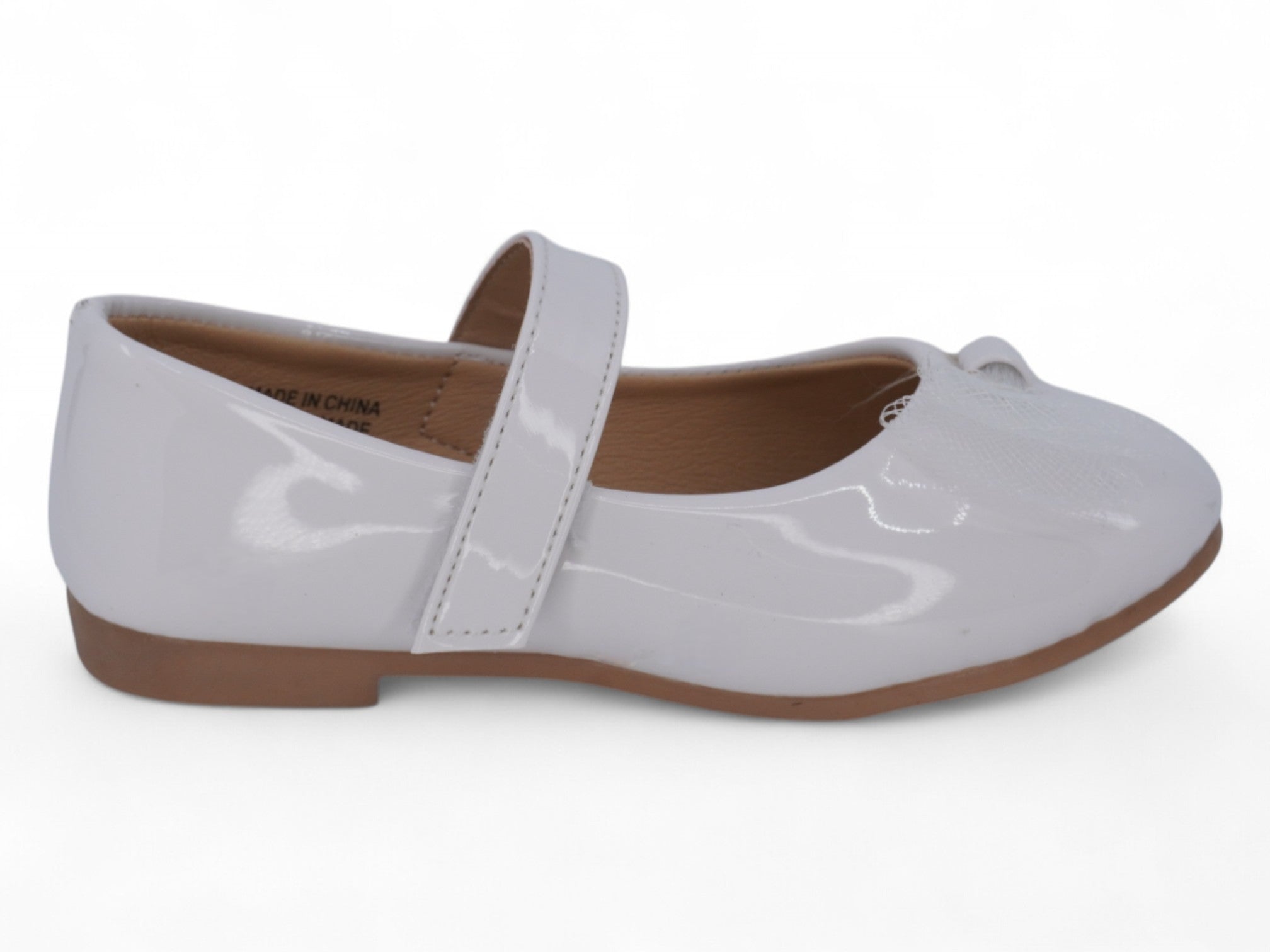 Girls' White Patent Sienna Flat