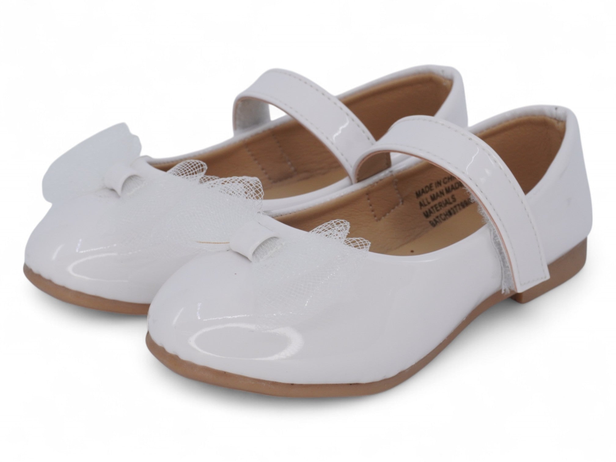 Girls' White Patent Sienna Flat
