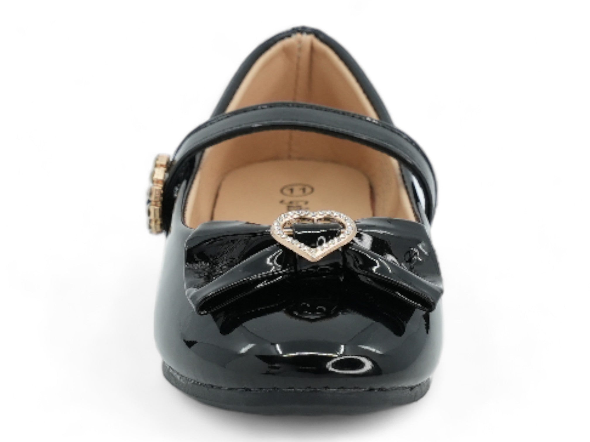 Toddler Black Patent Lan Flat